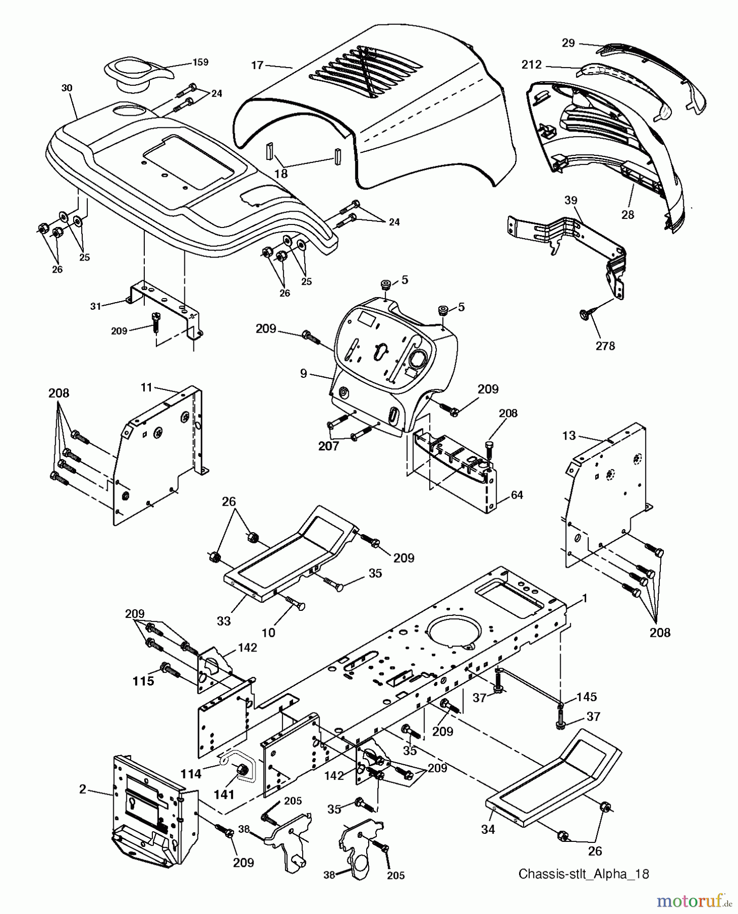  Poulan / Weed Eater Rasen und Gartentraktoren PO17542LT (96012012001) - Poulan Lawn Tractor (2011-08) CHASSIS ENCLOSURES