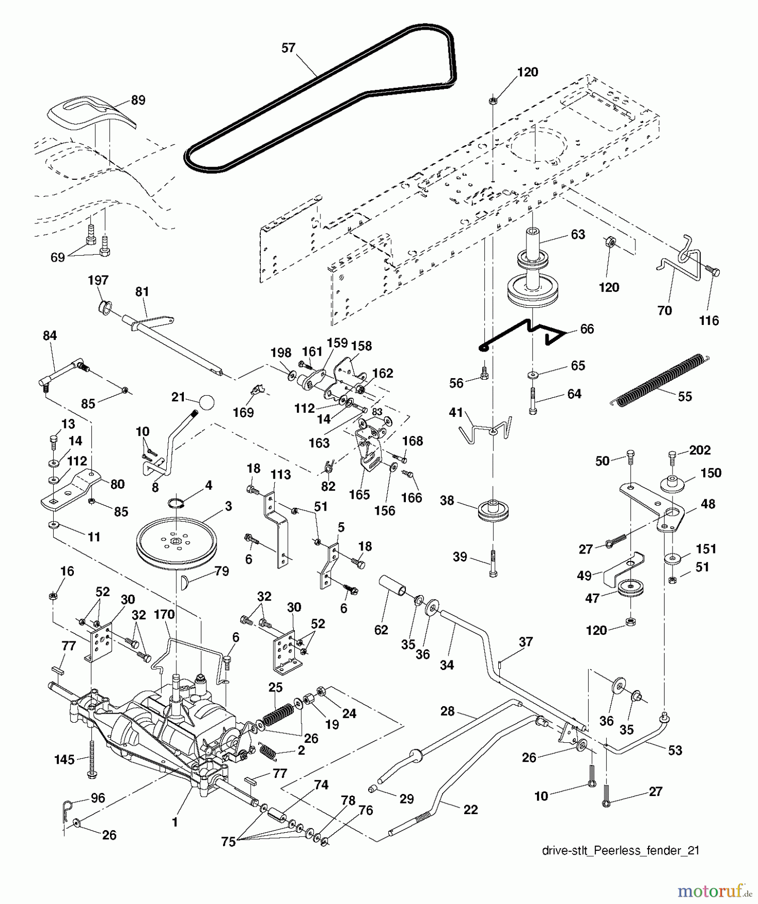  Poulan / Weed Eater Rasen und Gartentraktoren PO17542LT (96012012001) - Poulan Lawn Tractor (2011-08) DRIVE