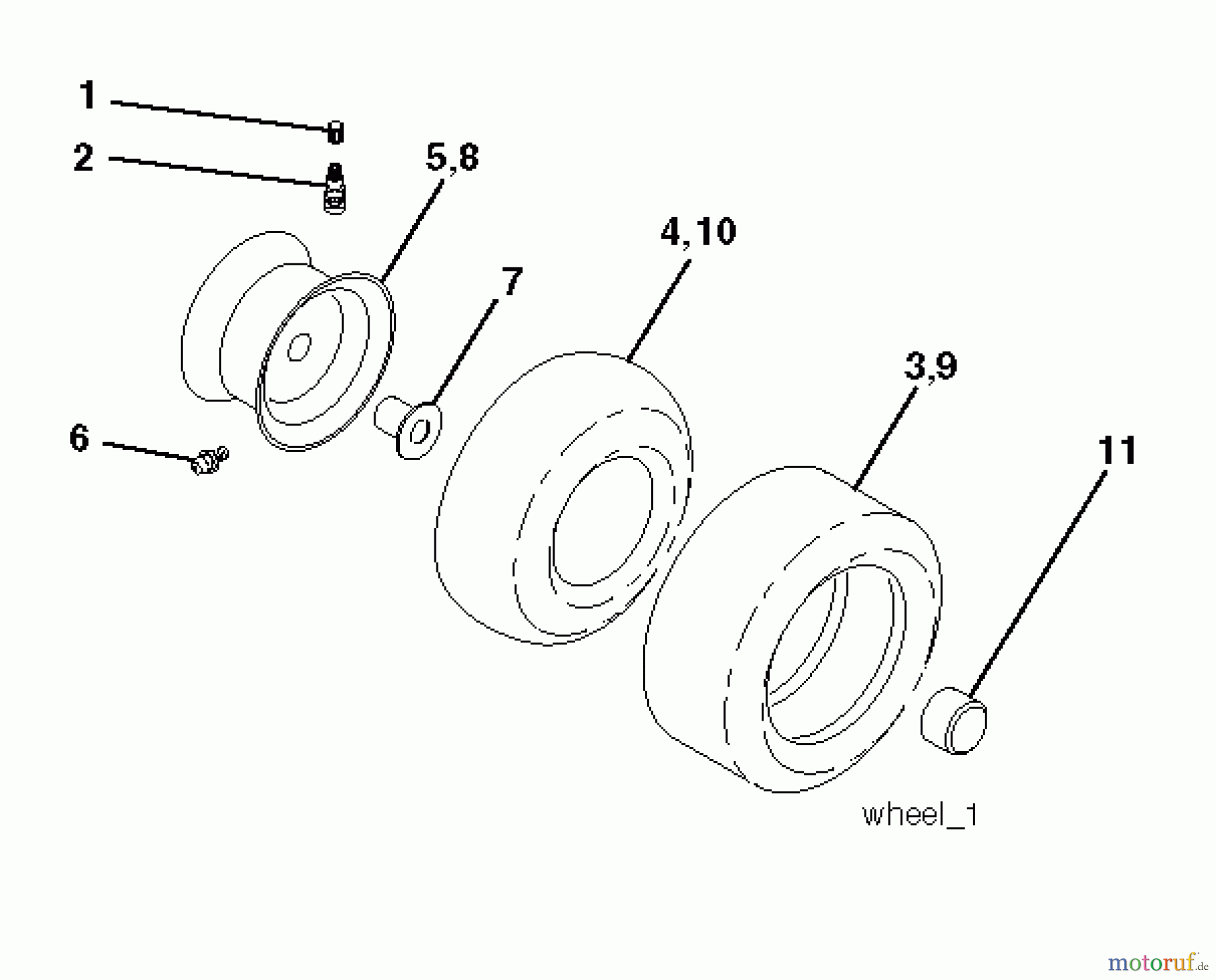  Poulan / Weed Eater Rasen und Gartentraktoren PB175A42LT (96048003700) - Poulan Pro Lawn Tractor (2012-02) WHEELS TIRES