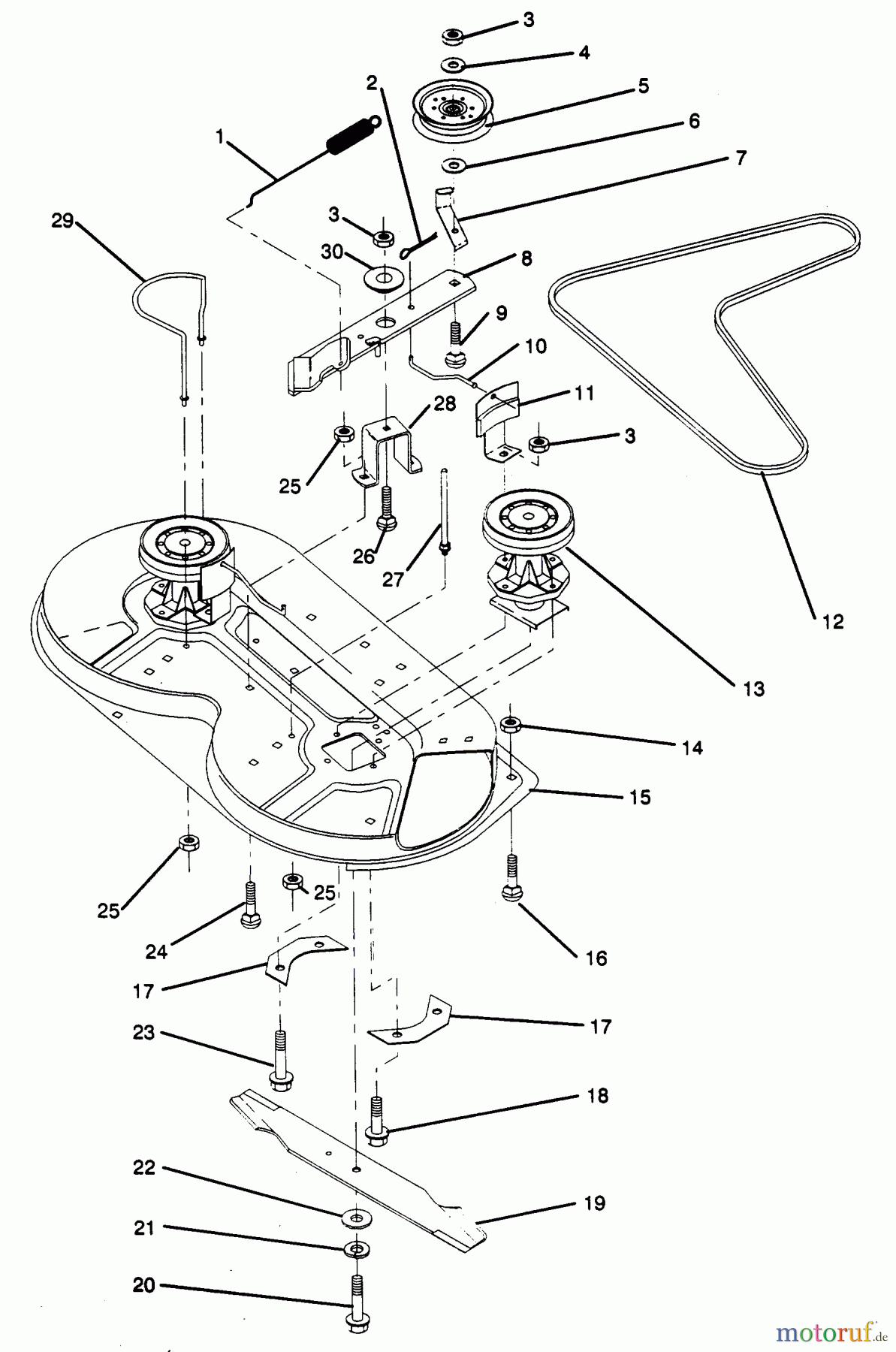  Poulan / Weed Eater Rasen und Gartentraktoren PP1136A - Poulan Pro Lawn Tractor MOWER DECK & DRIVE