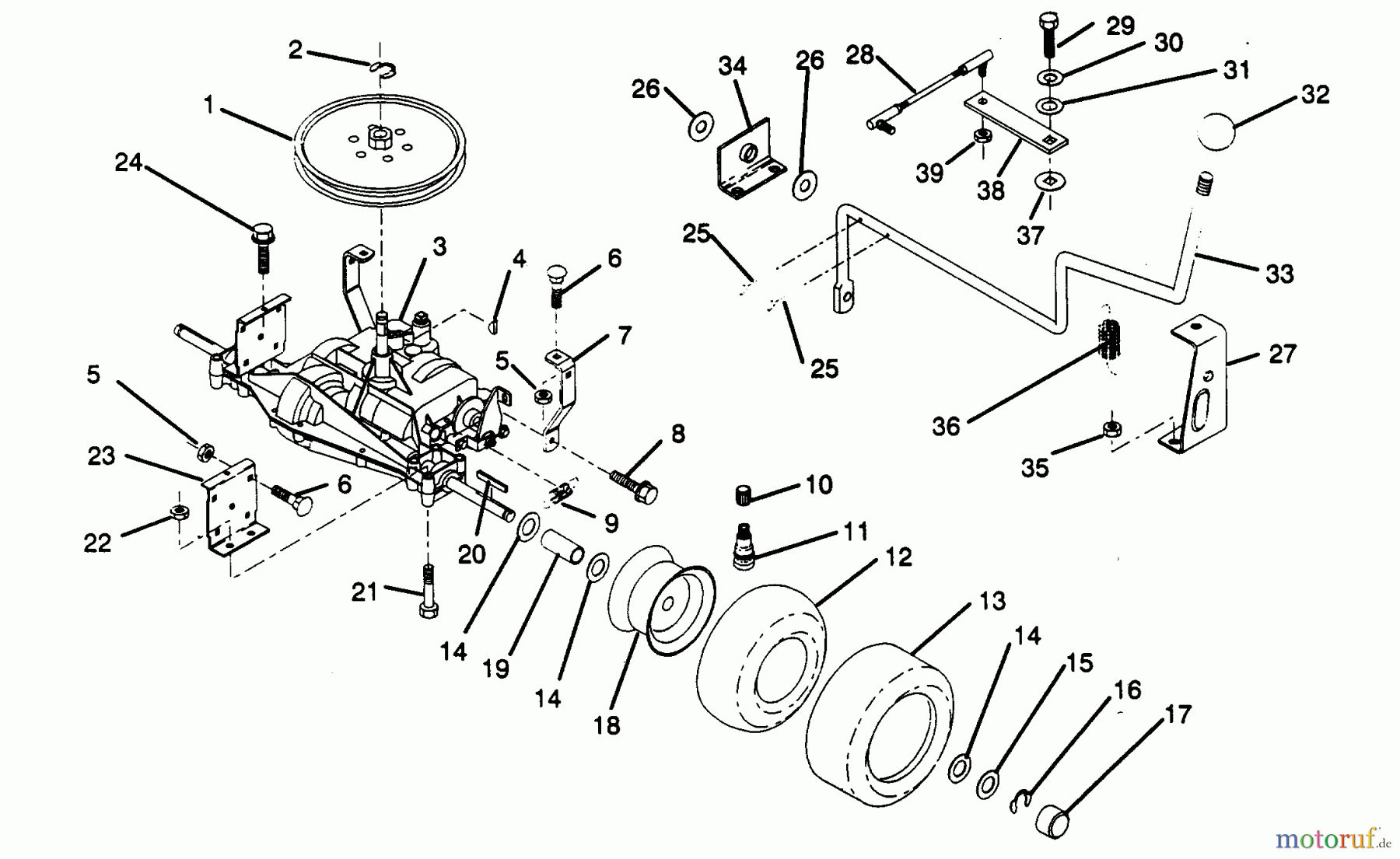  Poulan / Weed Eater Rasen und Gartentraktoren PP1136 - Poulan Pro Lawn Tractor TRANSAXLE