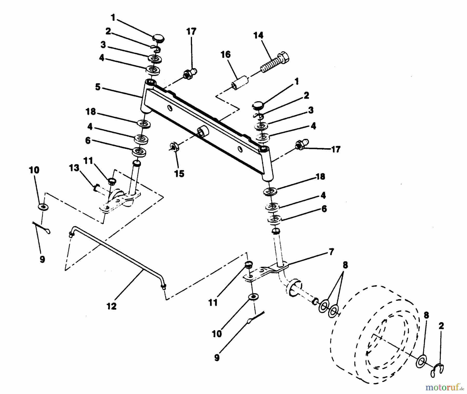  Poulan / Weed Eater Rasen und Gartentraktoren PP1136J - Poulan Pro Lawn Tractor FRONT AXLE