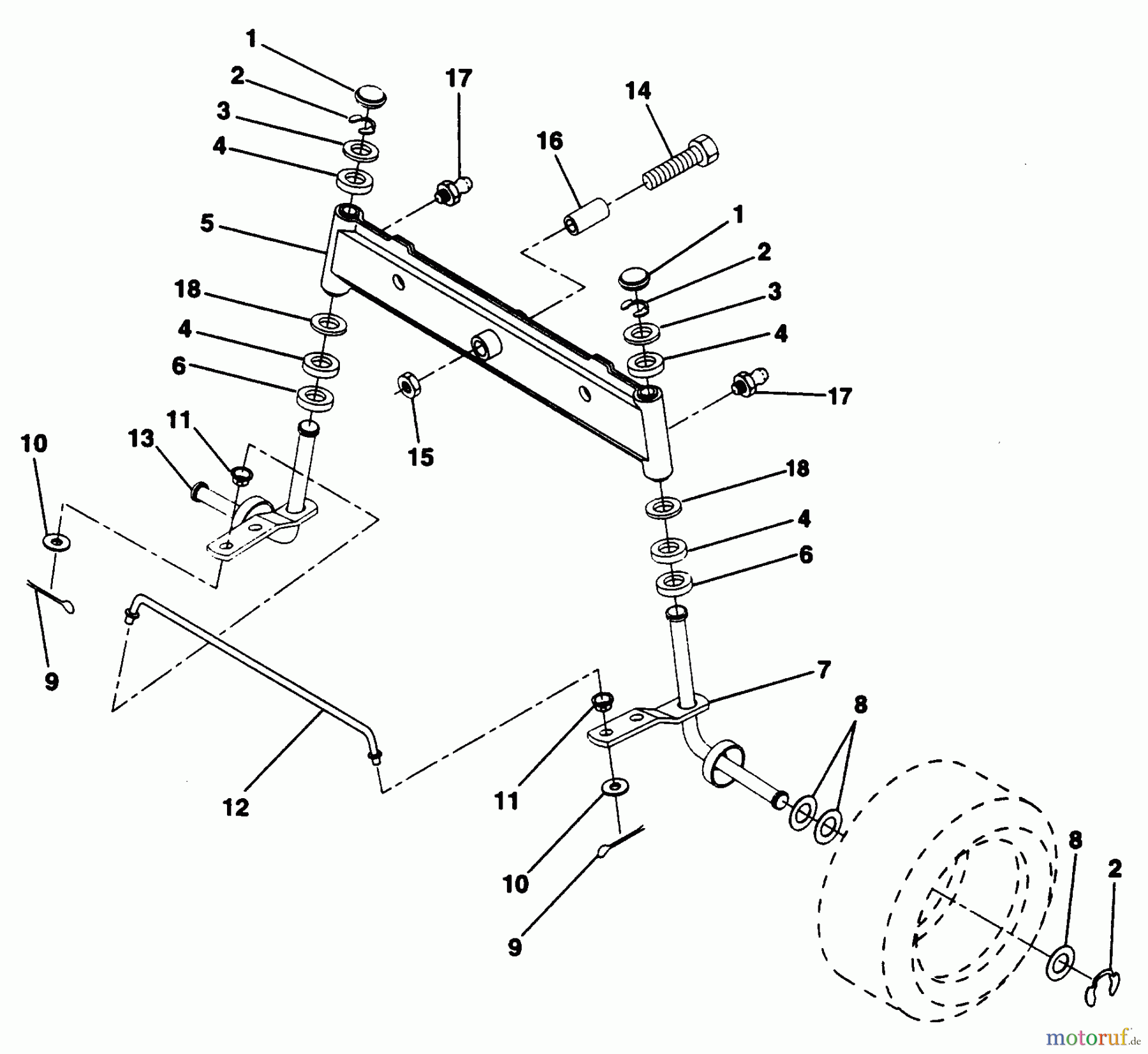  Poulan / Weed Eater Rasen und Gartentraktoren PP125H38K - Poulan Pro Lawn Tractor FRONT AXLE