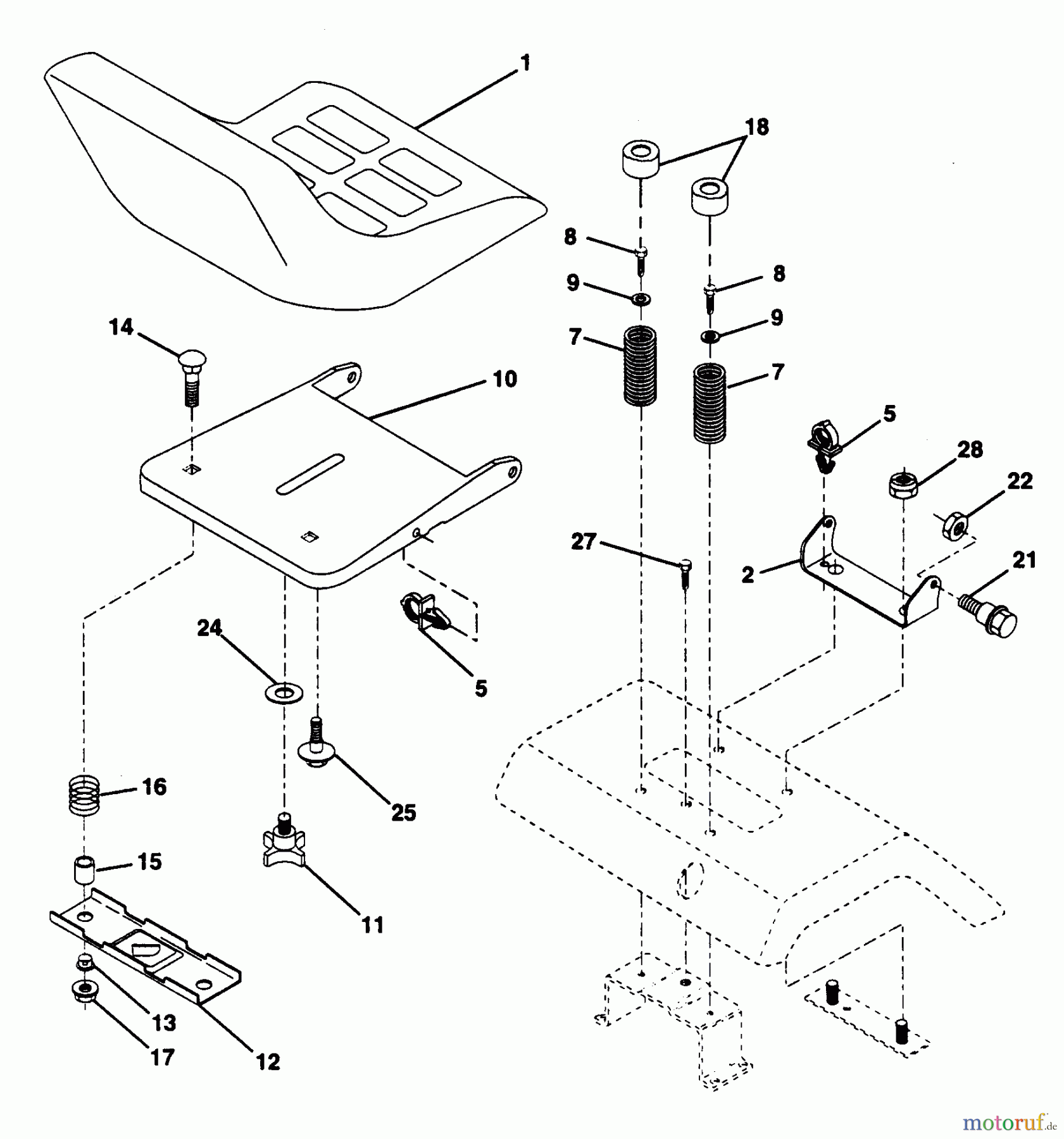  Poulan / Weed Eater Rasen und Gartentraktoren PP1844K - Poulan Pro Lawn Tractor SEAT ASSEMBLY