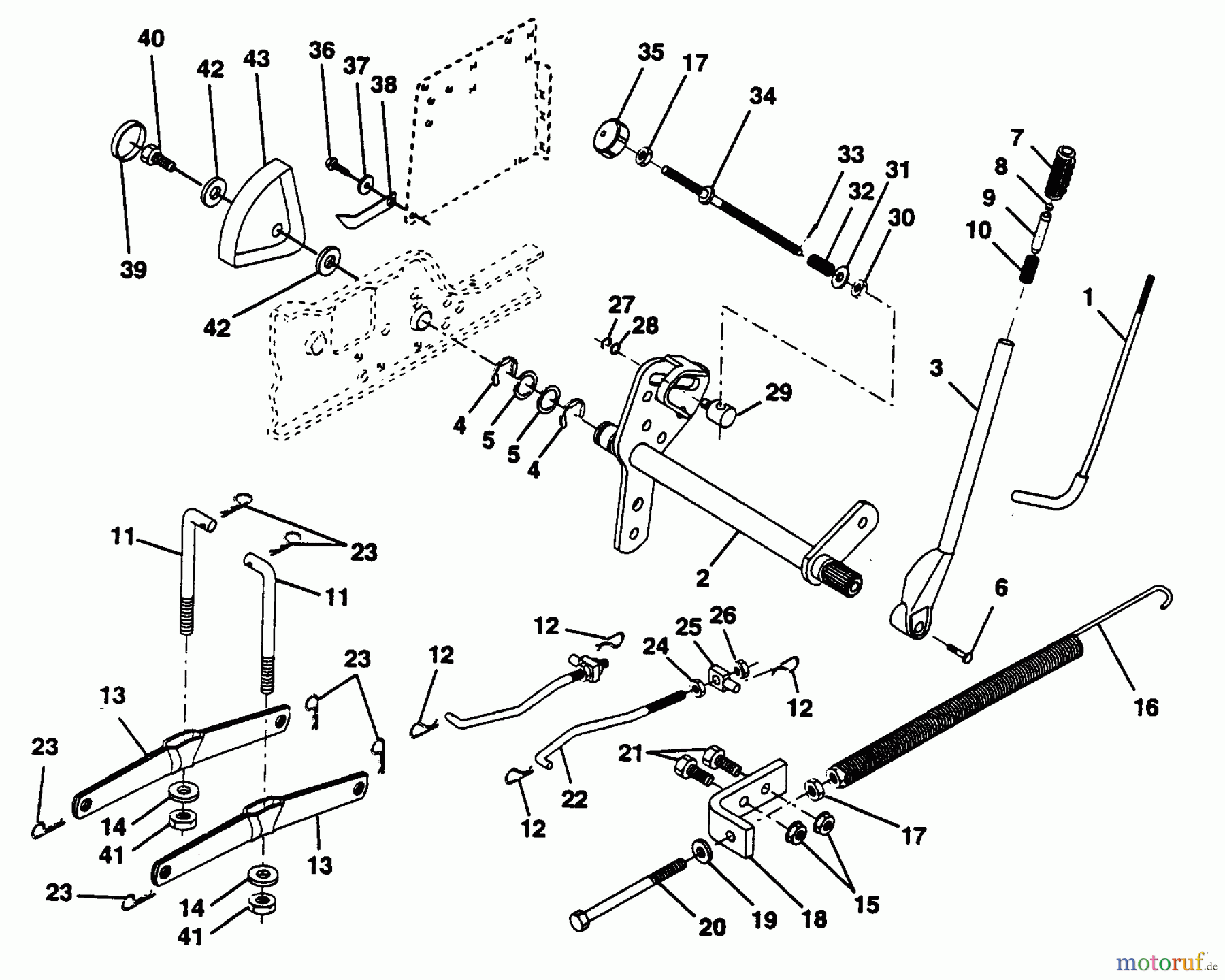  Poulan / Weed Eater Rasen und Gartentraktoren PP22H50KA - Poulan Pro Lawn Tractor LIFT ASSEMBLY