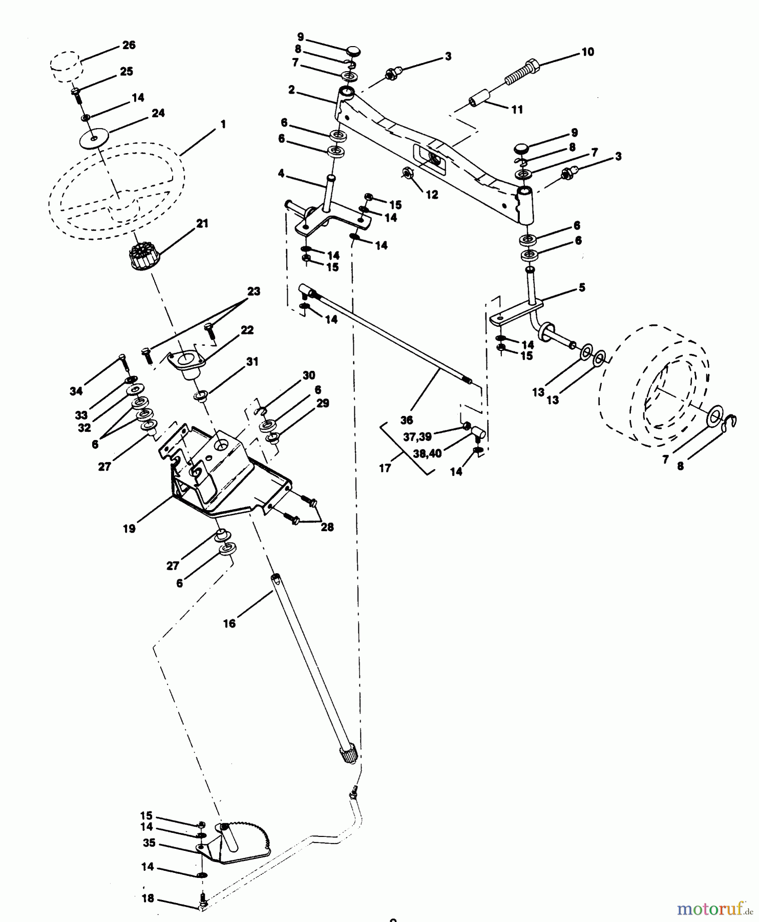  Poulan / Weed Eater Rasen und Gartentraktoren PP22H50K - Poulan Pro Lawn Tractor STEERING ASSEMBLY