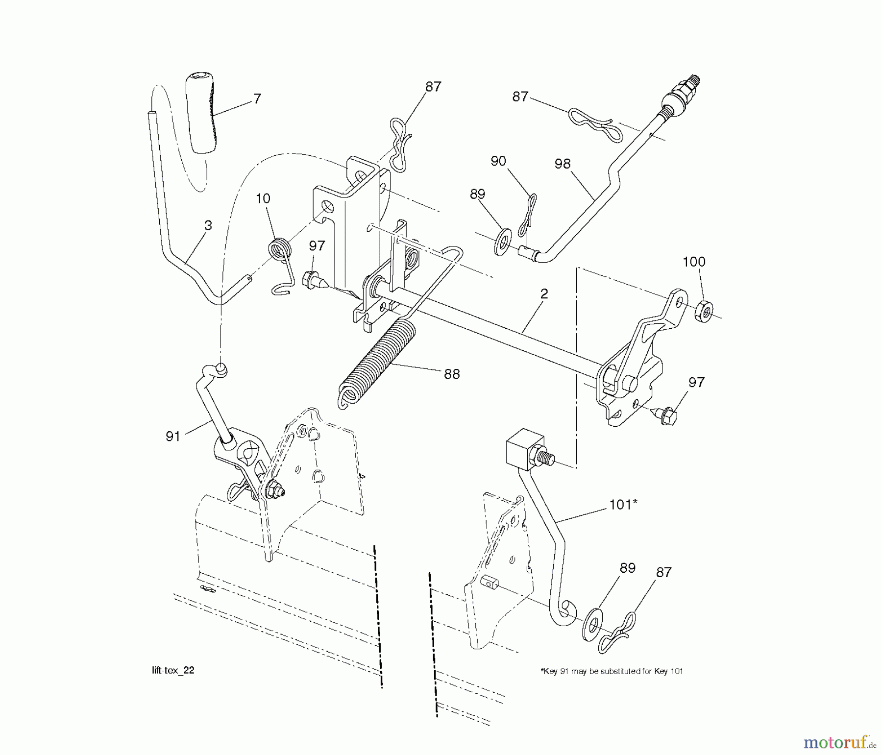  Poulan / Weed Eater Rasen und Gartentraktoren W17542H (96041012002) - Weed Eater Lawn Tractor (2010-03) MOWER LIFT / DECK LIFT