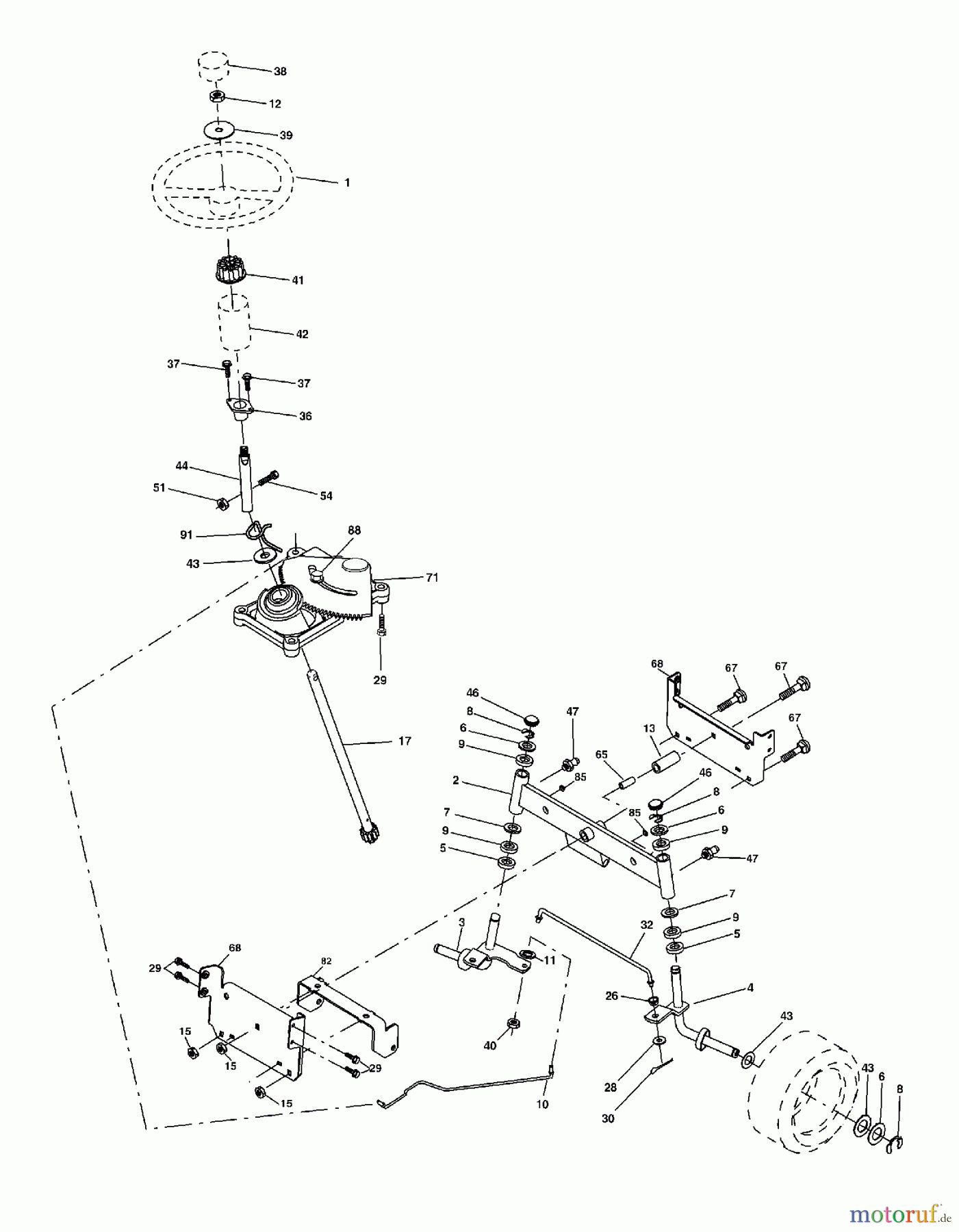  Poulan / Weed Eater Rasen und Gartentraktoren WET1742STA - Weed Eater Lawn Tractor (2003-01) STEERING