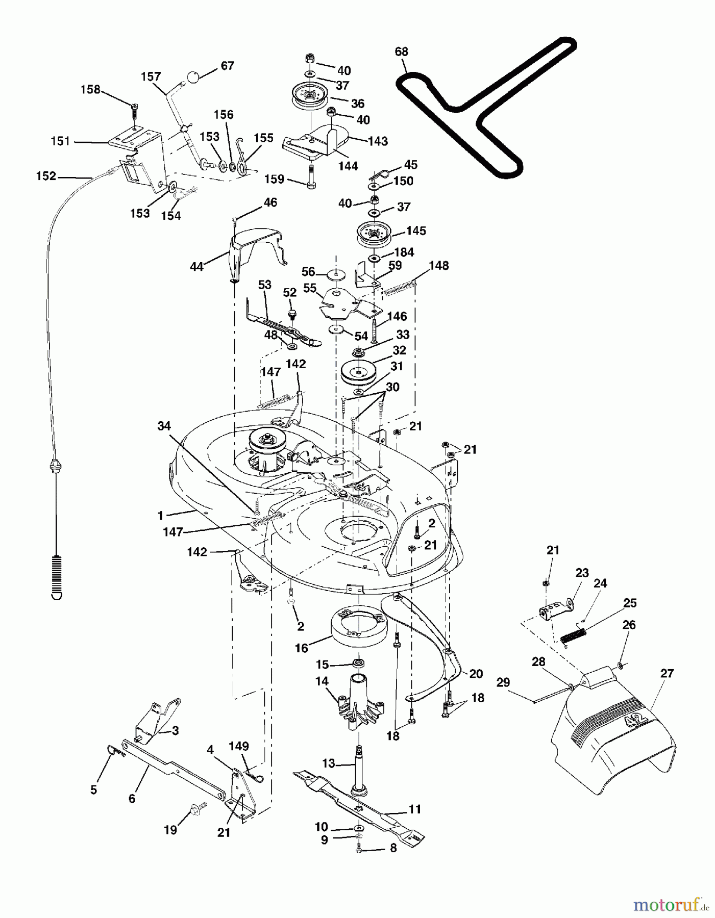  Poulan / Weed Eater Rasen und Gartentraktoren WET2242STB - Weed Eater Lawn Tractor (2003-01) MOWER DECK / CUTTING DECK