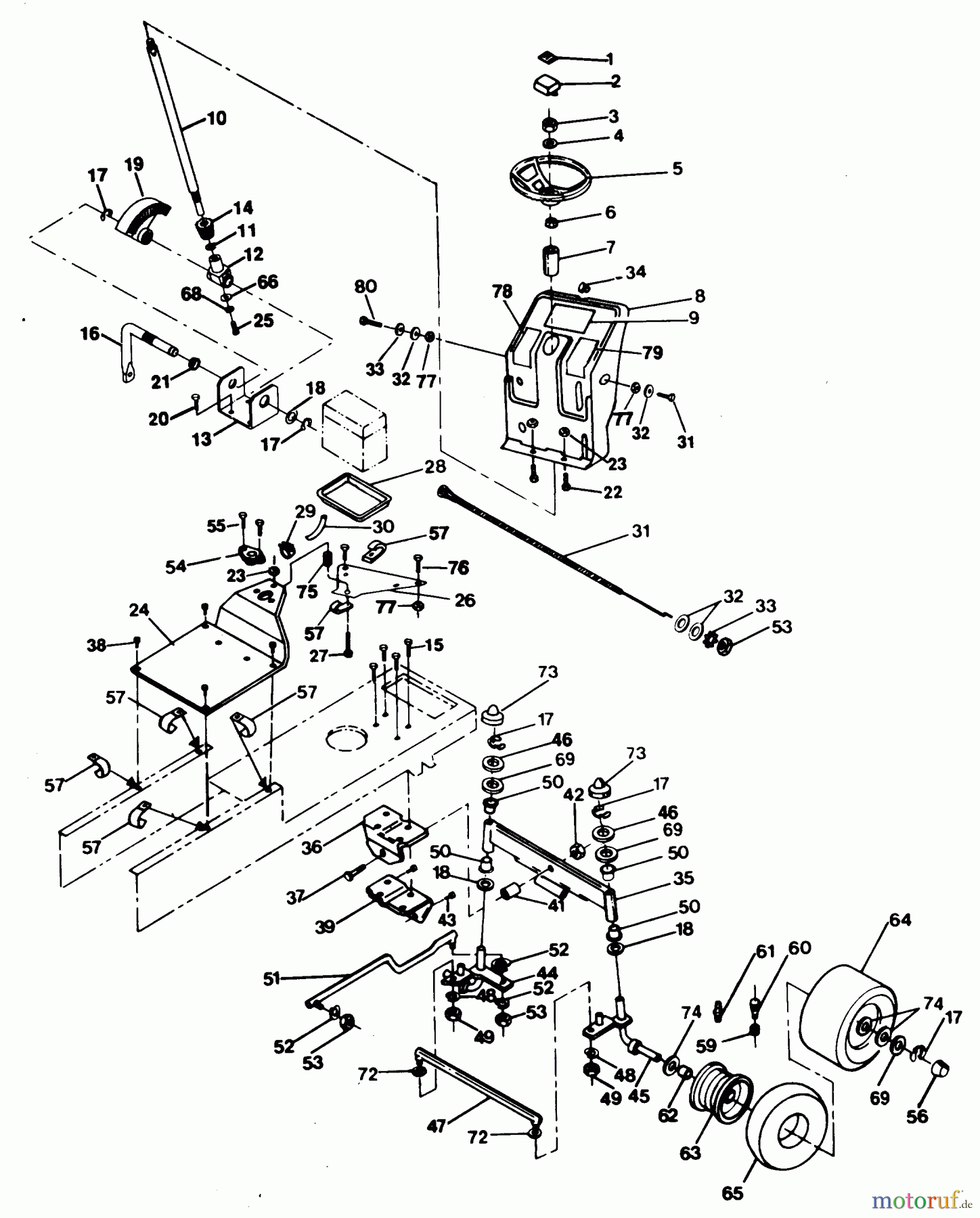  Poulan / Weed Eater Rasen und Gartentraktoren XEG1182VAR - Poulan Pro Lawn Tractor STEERING ASSEMBLY