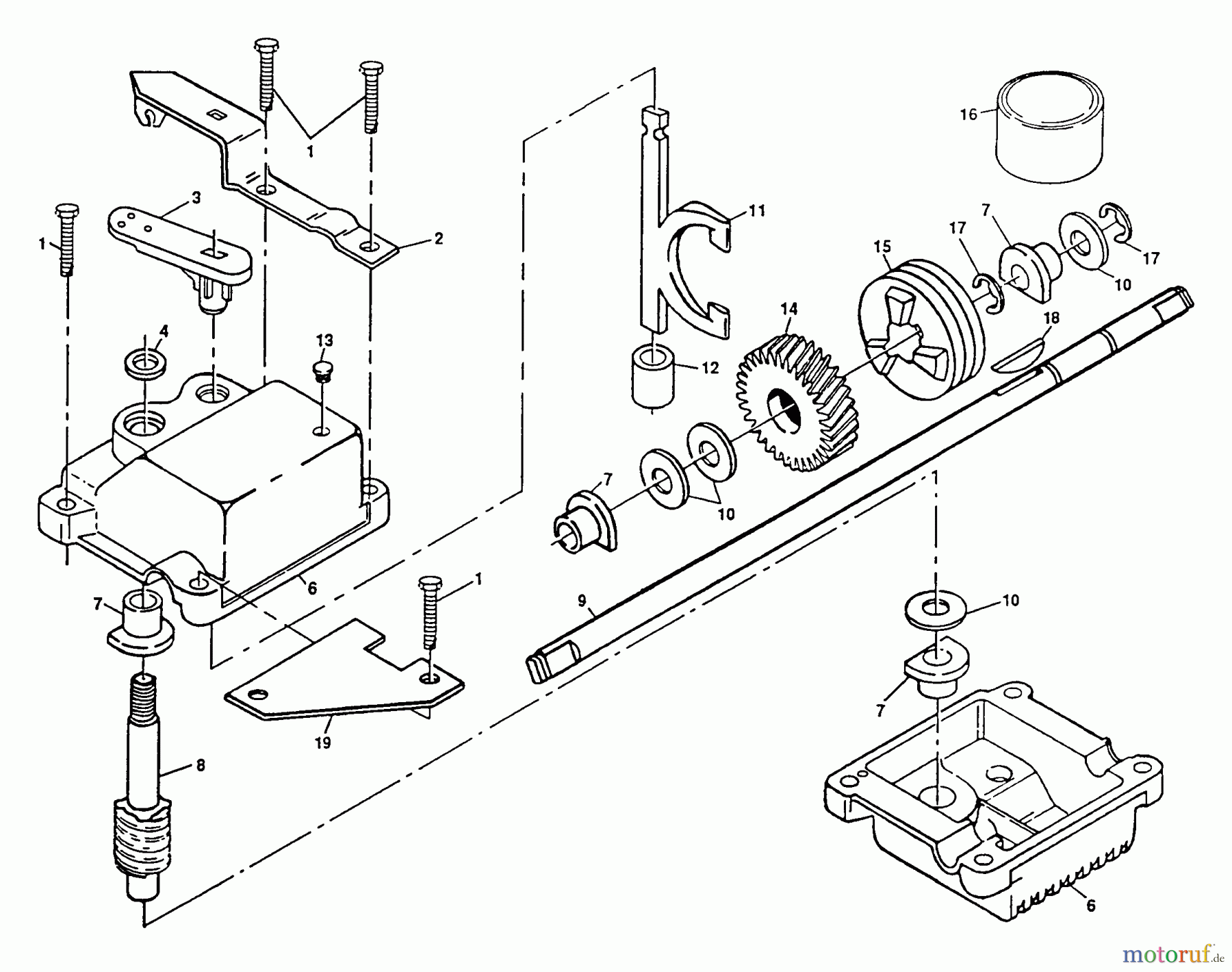  Poulan / Weed Eater Rasenmäher P2260A - Poulan Pro Walk-Behind Mower Gear Case Assembly