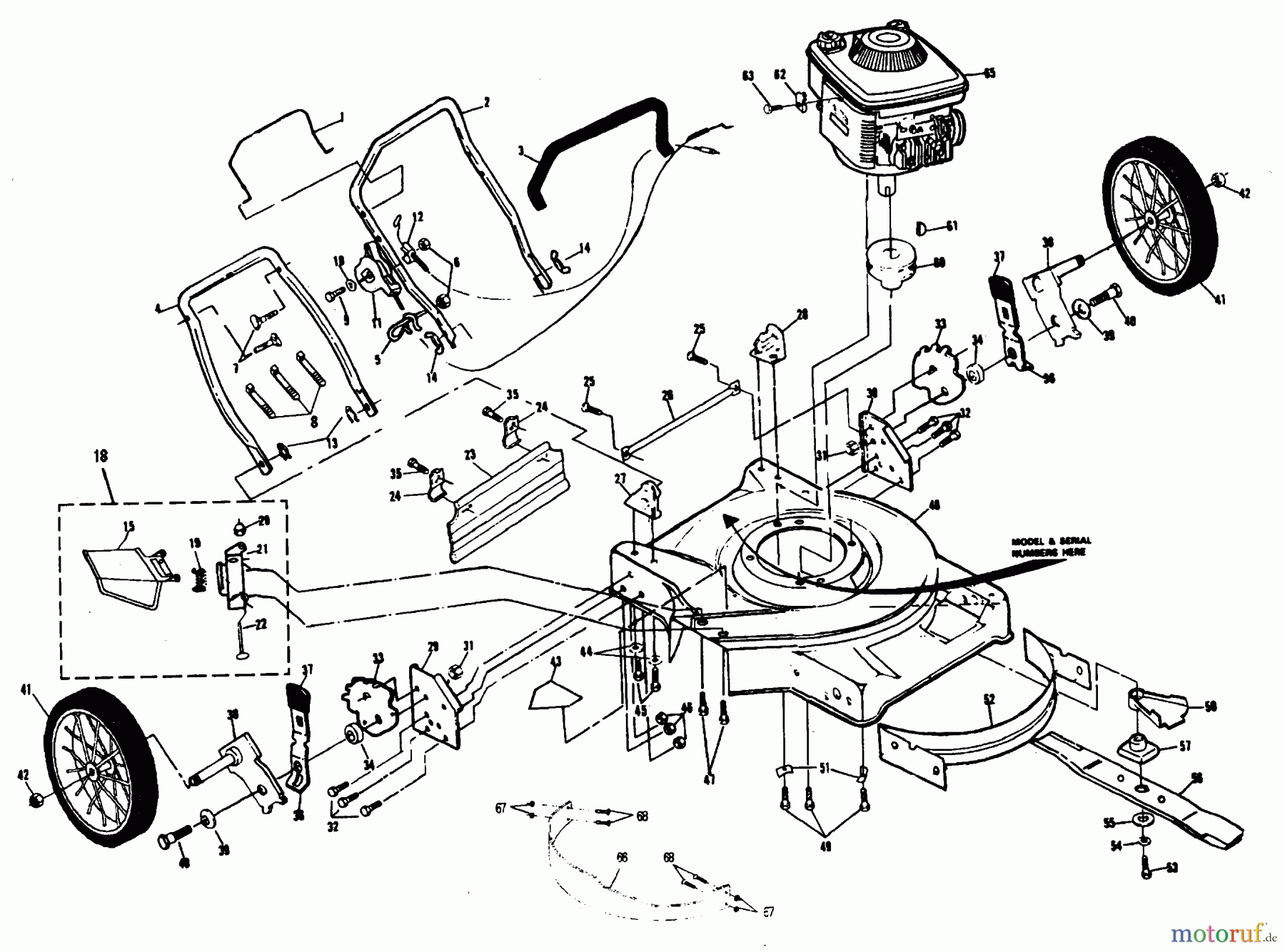  Poulan / Weed Eater Rasenmäher PP752HW - Poulan Pro Walk-Behind Mower MOWER HOUSING, ENGINE B/S 124802-3213-01