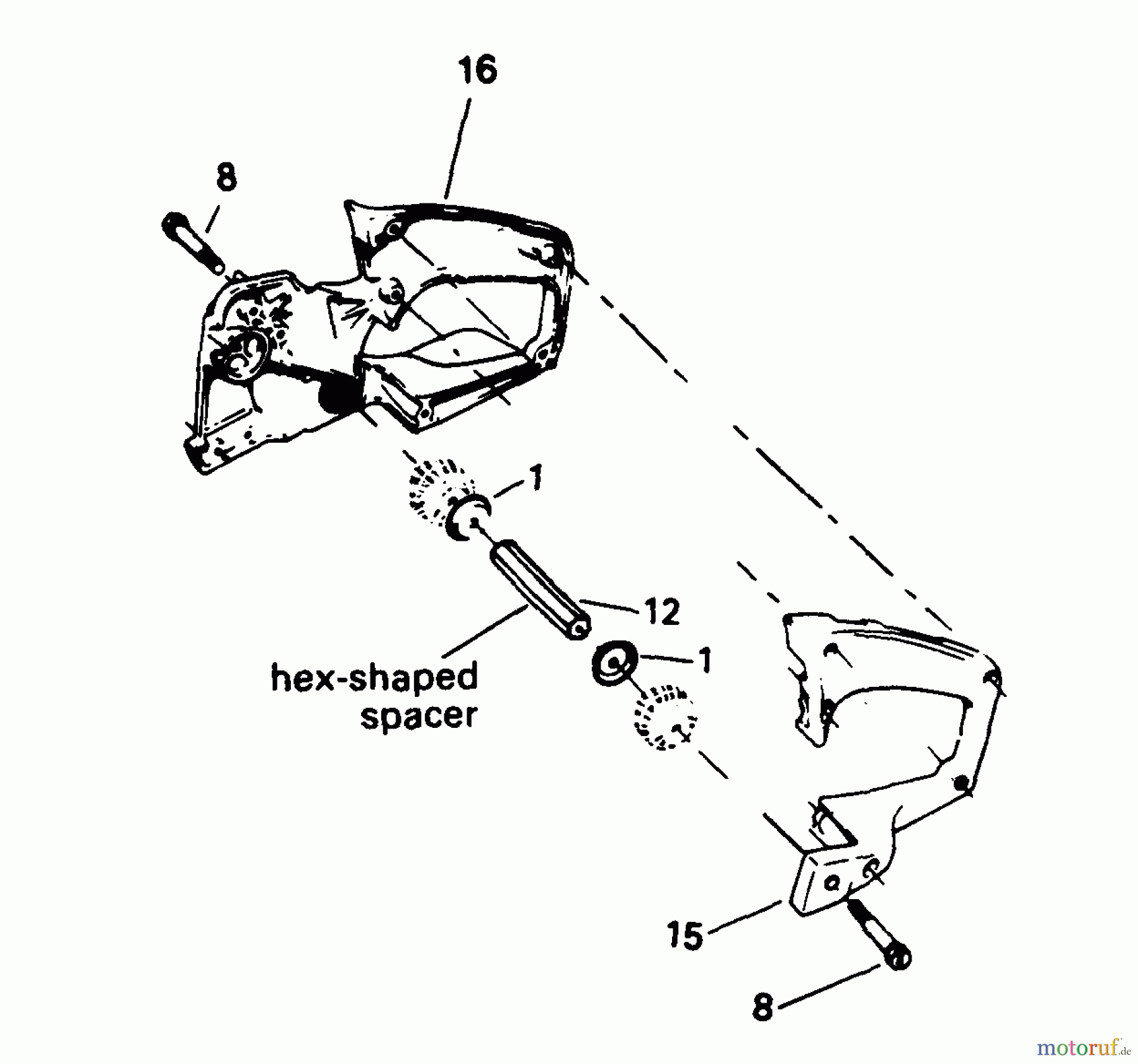  Poulan / Weed Eater Motorsägen 3400 - Poulan Chainsaw New Style Isolator System (W/Hex-Shaped Spacer)(1/4