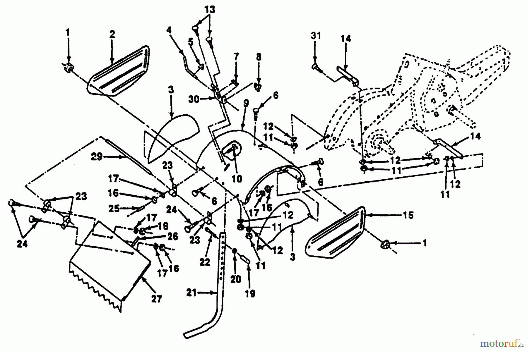  Poulan / Weed Eater Motorhacken / Kultivierer PPRT5 - Poulan Pro Rear-Tine Tiller TINE SHIELD