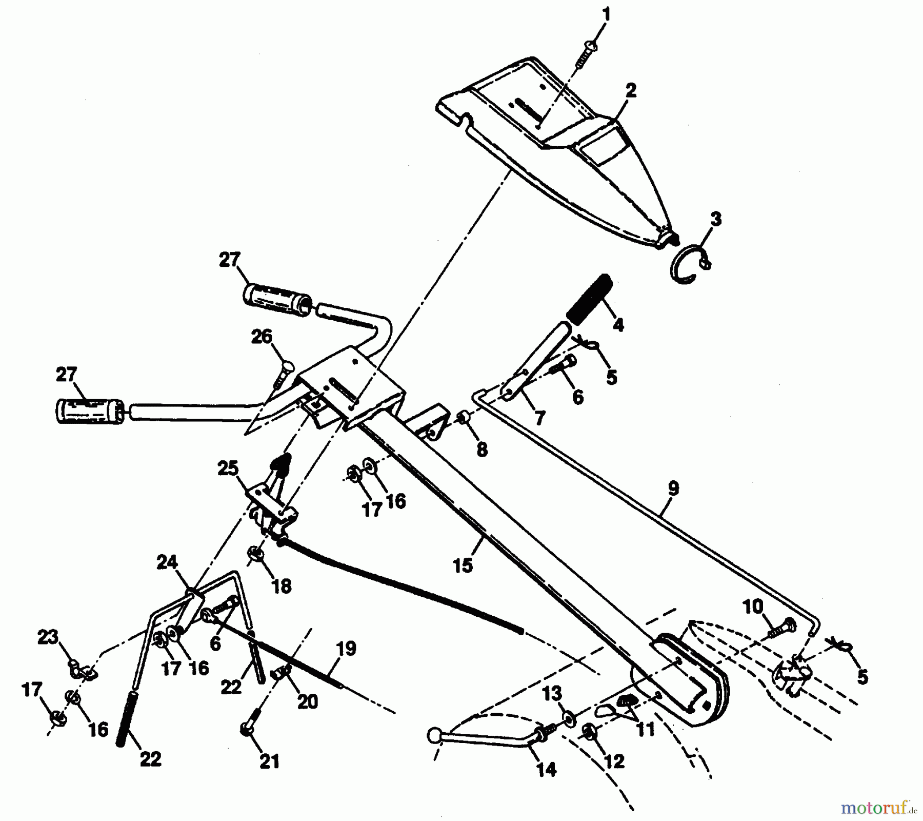  Poulan / Weed Eater Motorhacken / Kultivierer PPRT5B - Poulan Pro Rear-Tine Tiller HANDLE ASSEMBLY