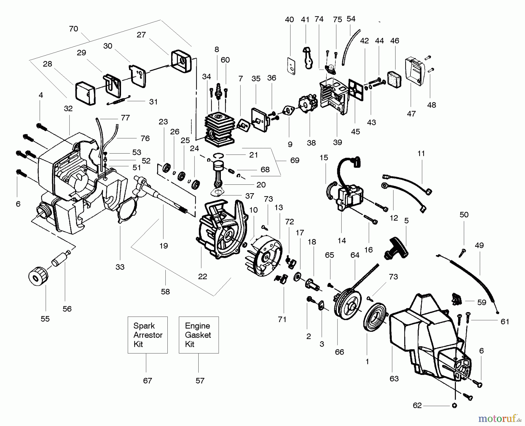  Poulan / Weed Eater Motorsensen, Trimmer 112 - Poulan Pro String Trimmer Engine Assy.