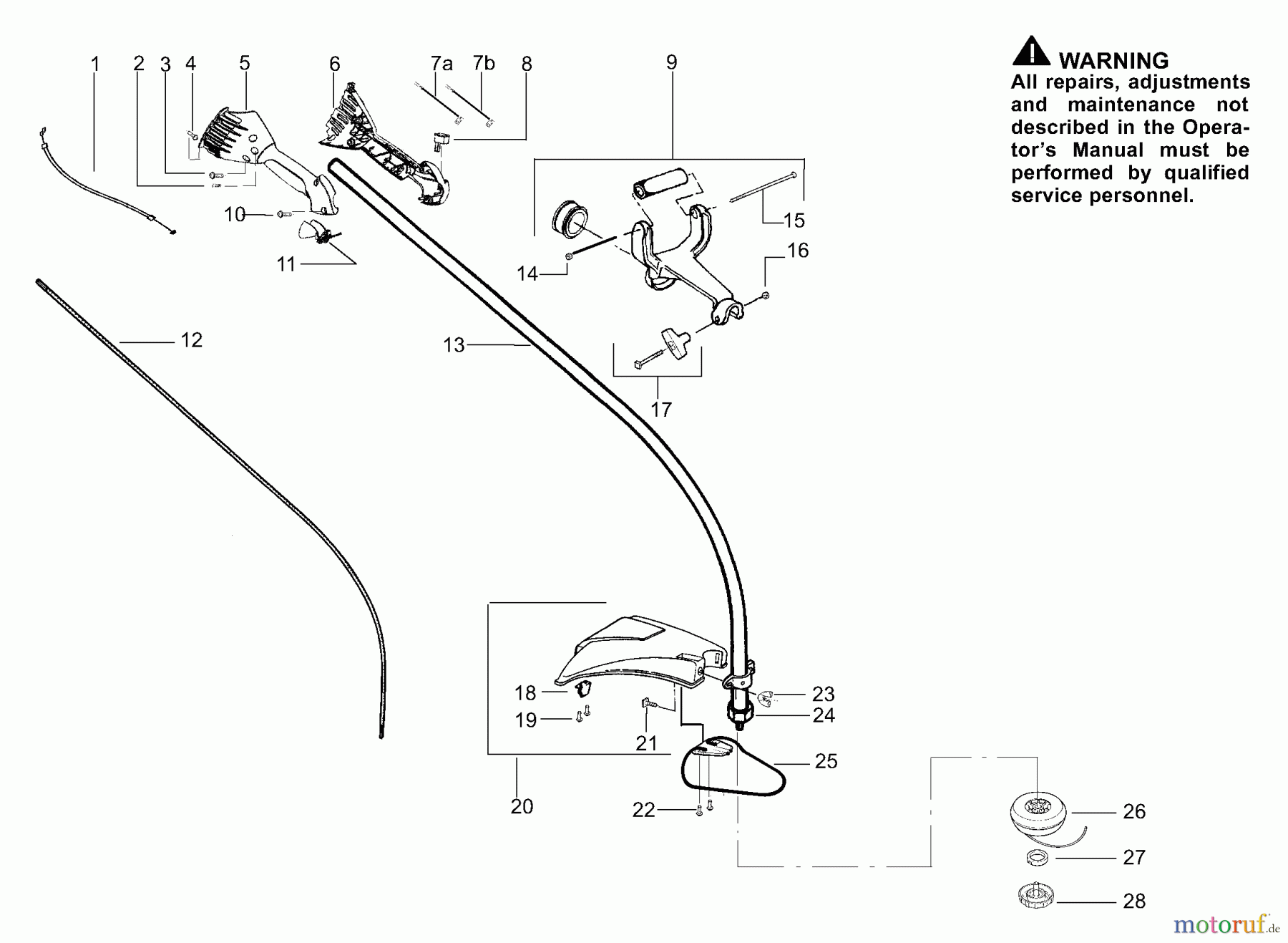  Poulan / Weed Eater Motorsensen, Trimmer PP031 - Poulan Pro String Trimmer Handle & Shaft Assembly