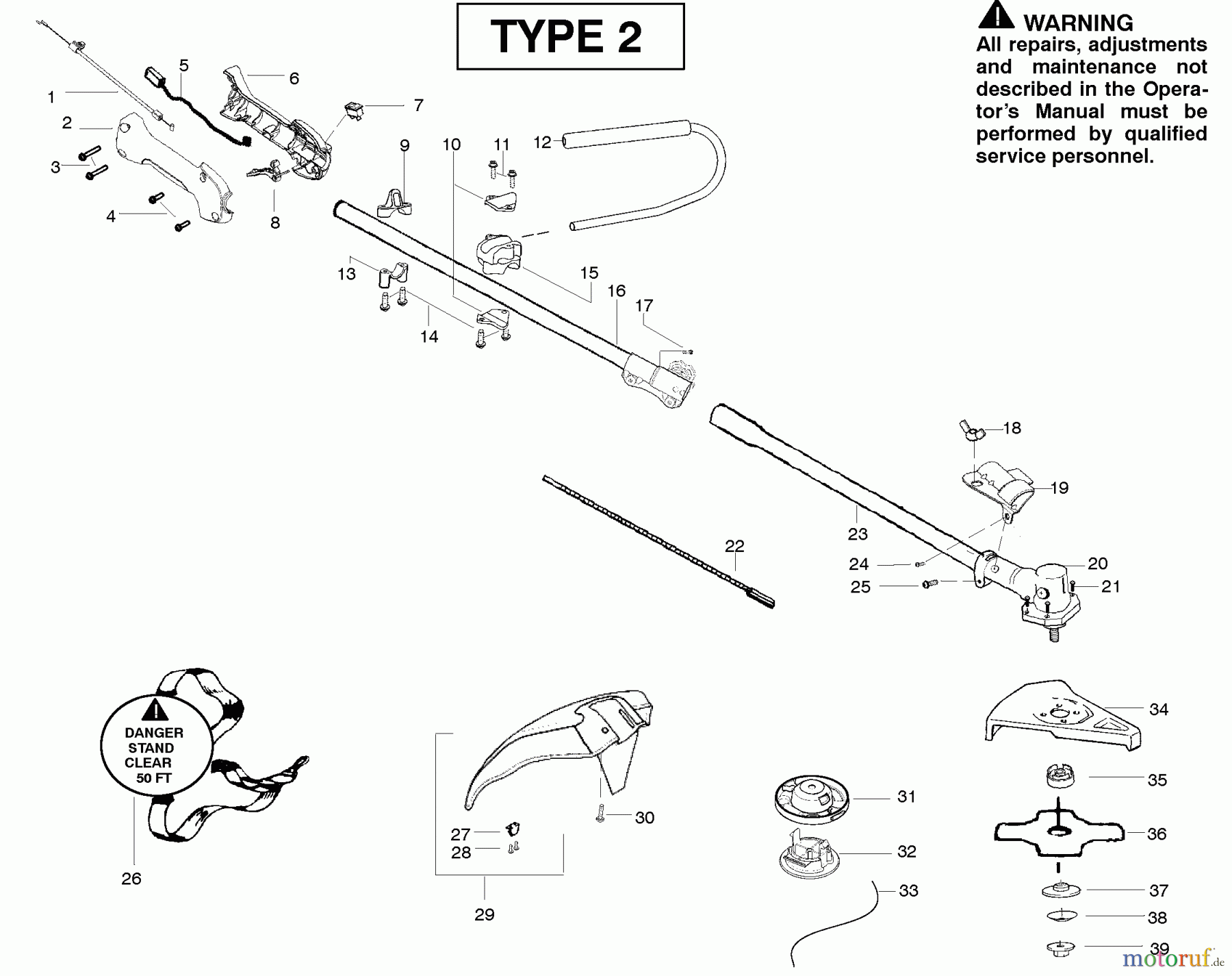  Poulan / Weed Eater Motorsensen, Trimmer PP325 - Poulan Pro String Trimmer Cutting Equipment Type 2