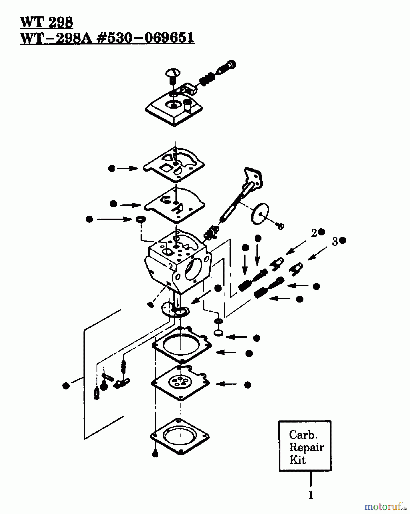  Poulan / Weed Eater Motorsensen, Trimmer TBC57 - Weed Eater String Trimmer CARBURETOR WA-298, WT-298A