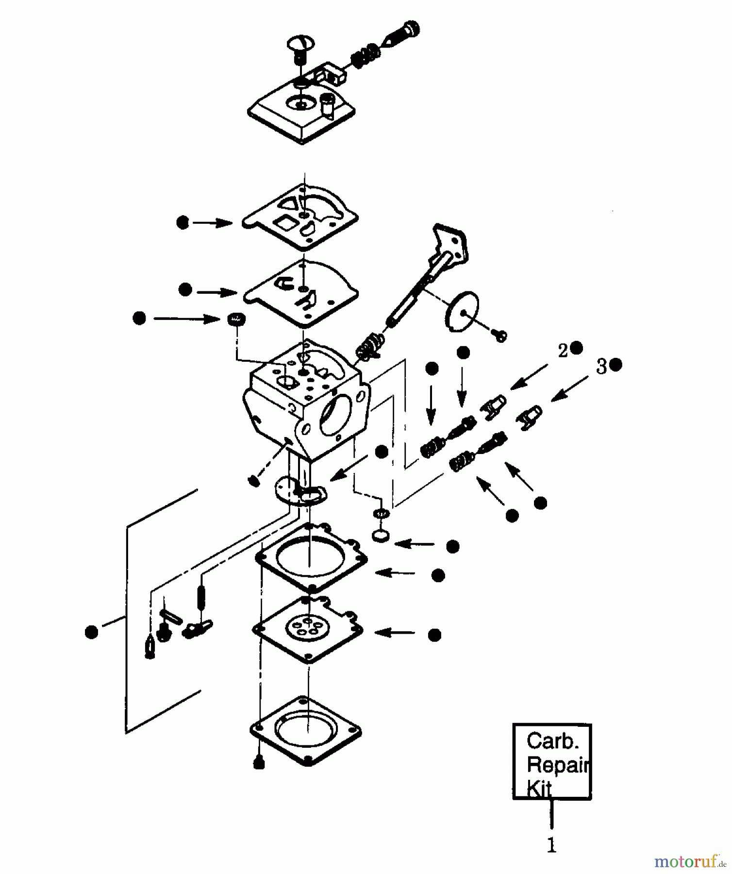  Poulan / Weed Eater Motorsensen, Trimmer XT125K - Weed Eater String Trimmer CARBURETORS WT298, WT-298A BREAKDOWN