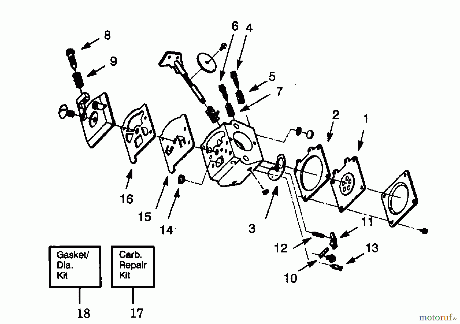  Poulan / Weed Eater Motorsensen, Trimmer XT85T - Weed Eater String Trimmer CARBURETOR WA-199 BREAKDOWN