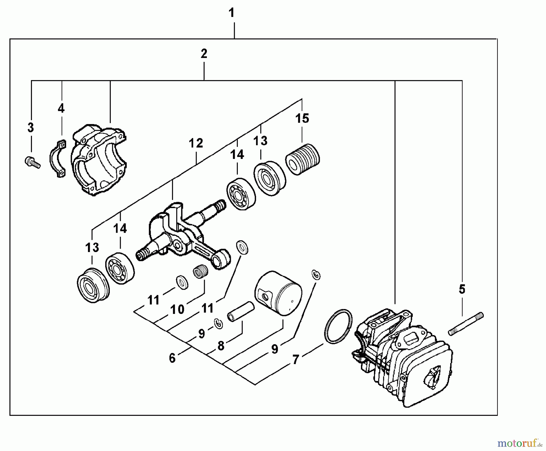  Shindaiwa Sägen, Motorsägen 326T - Shindaiwa Chainsaw Crankcase / Piston / Crankshaft