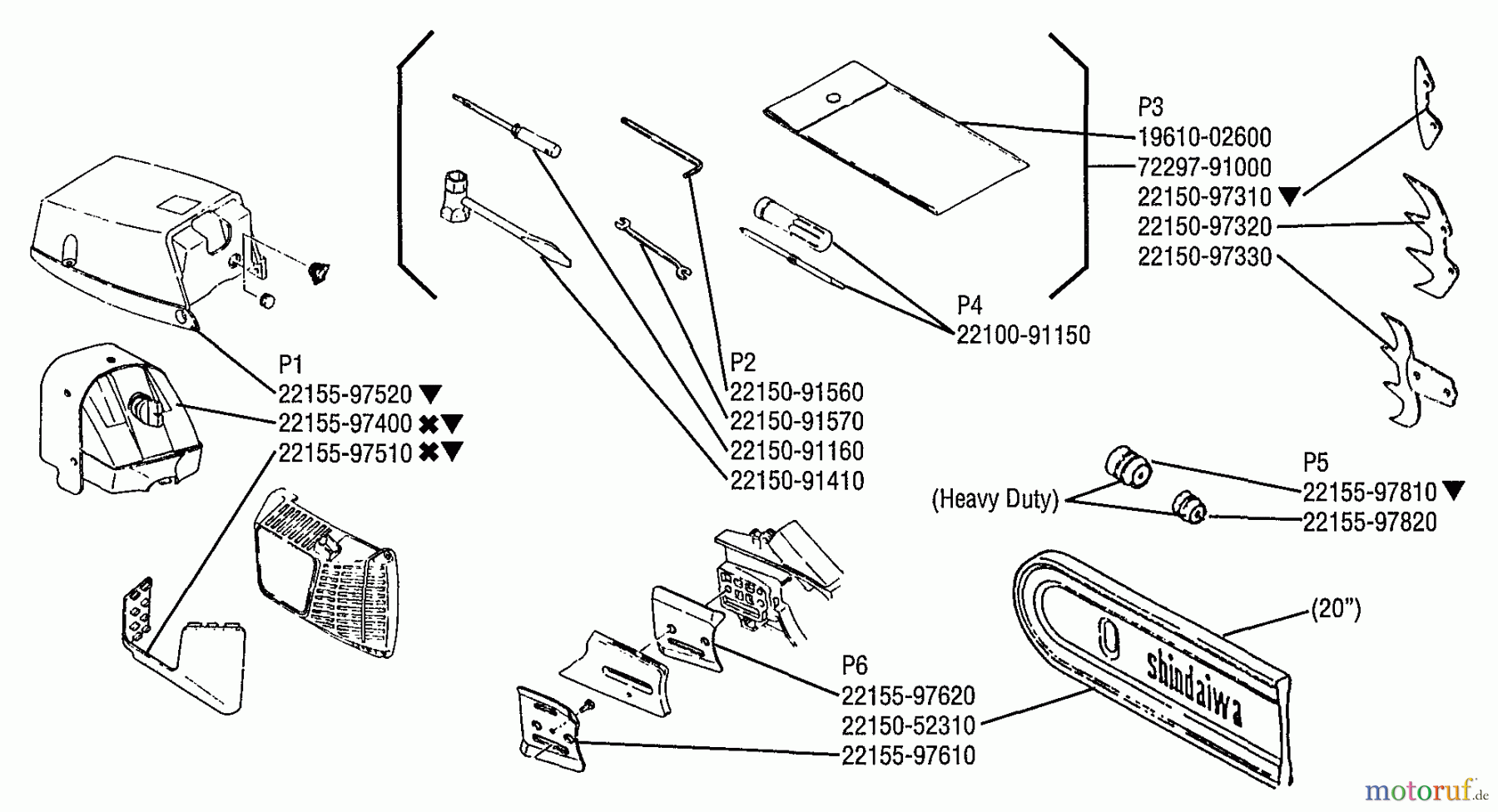  Shindaiwa Sägen, Motorsägen 695 - Shindaiwa Chainsaw Tools