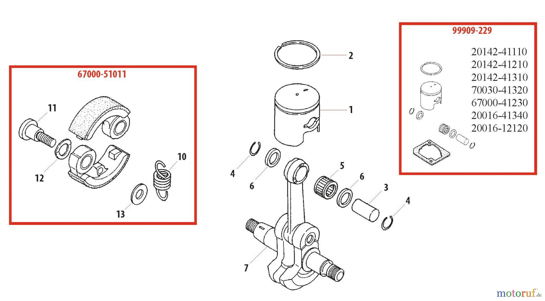  Shindaiwa Trimmer, Faden / Bürste 22C - Shindaiwa String Trimmer / Brush Cutter Piston/Clutch Shoe