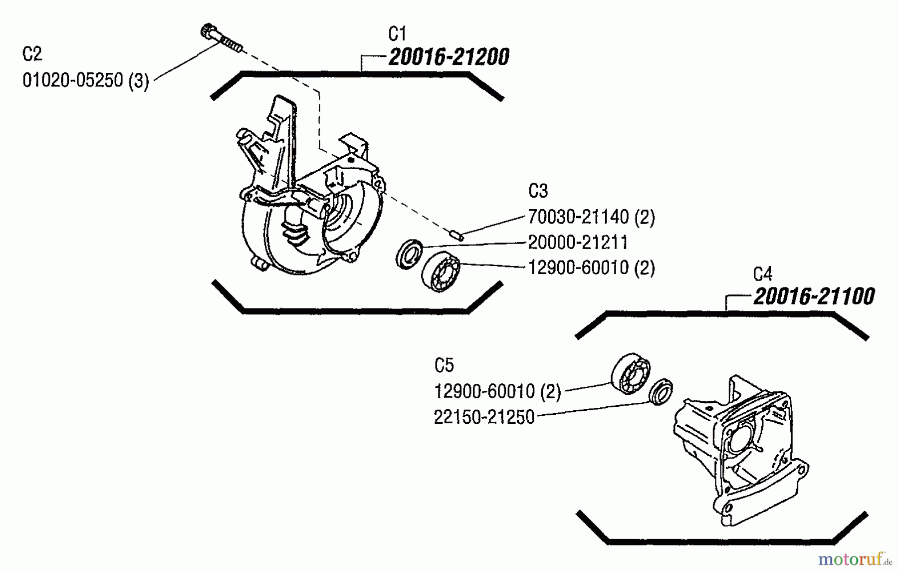  Shindaiwa Trimmer, Faden / Bürste T230X - Shindaiwa String Trimmer, S/N: 2000303 & Up Crankcase