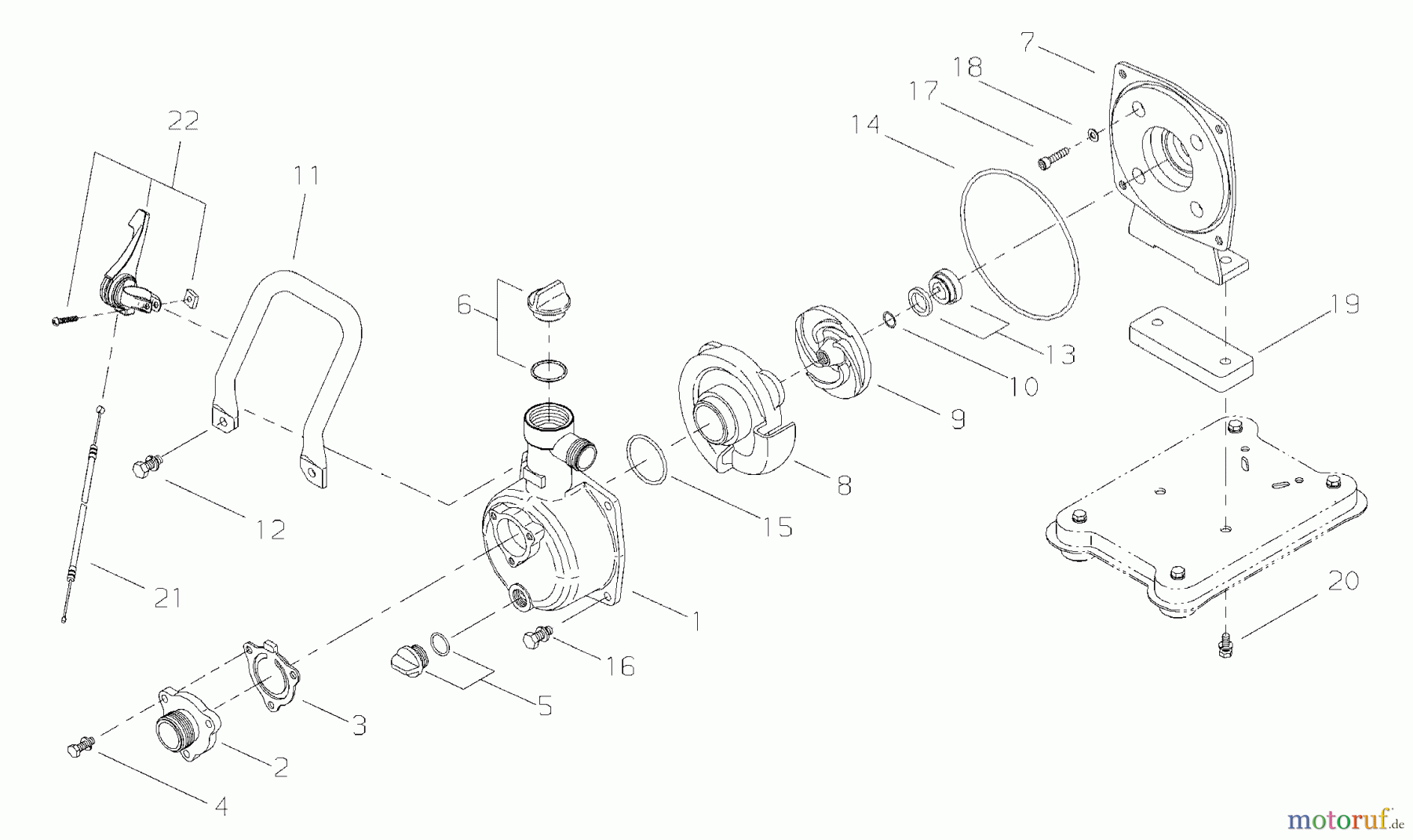  Shindaiwa Wasserpumpen GP3410 - Shindaiwa Water Pump Throttle Lever Assembly, Volute