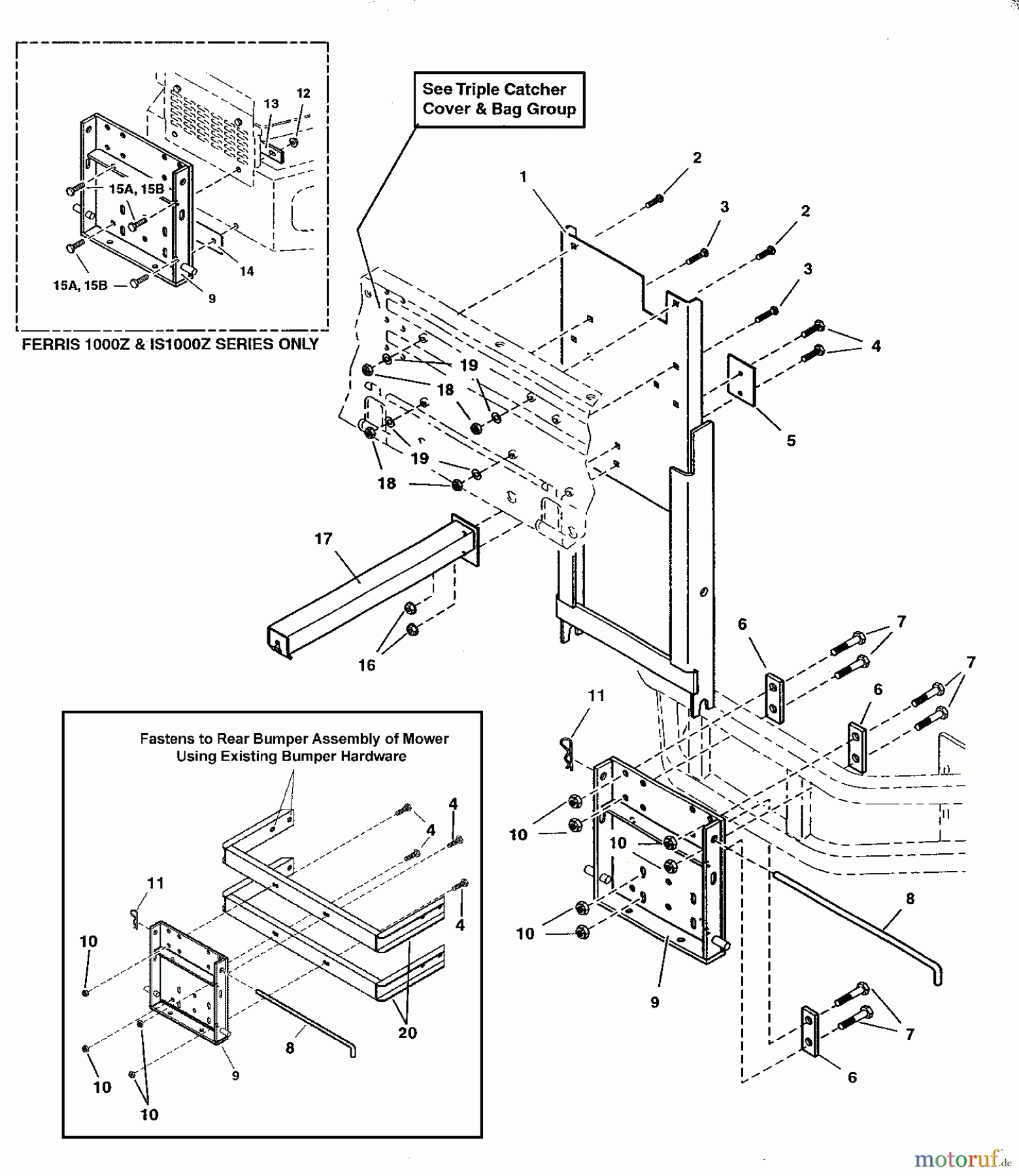  Snapper Zubehör. Rasenmäher 7063320 - Snapper Triple Bag Catcher, 48