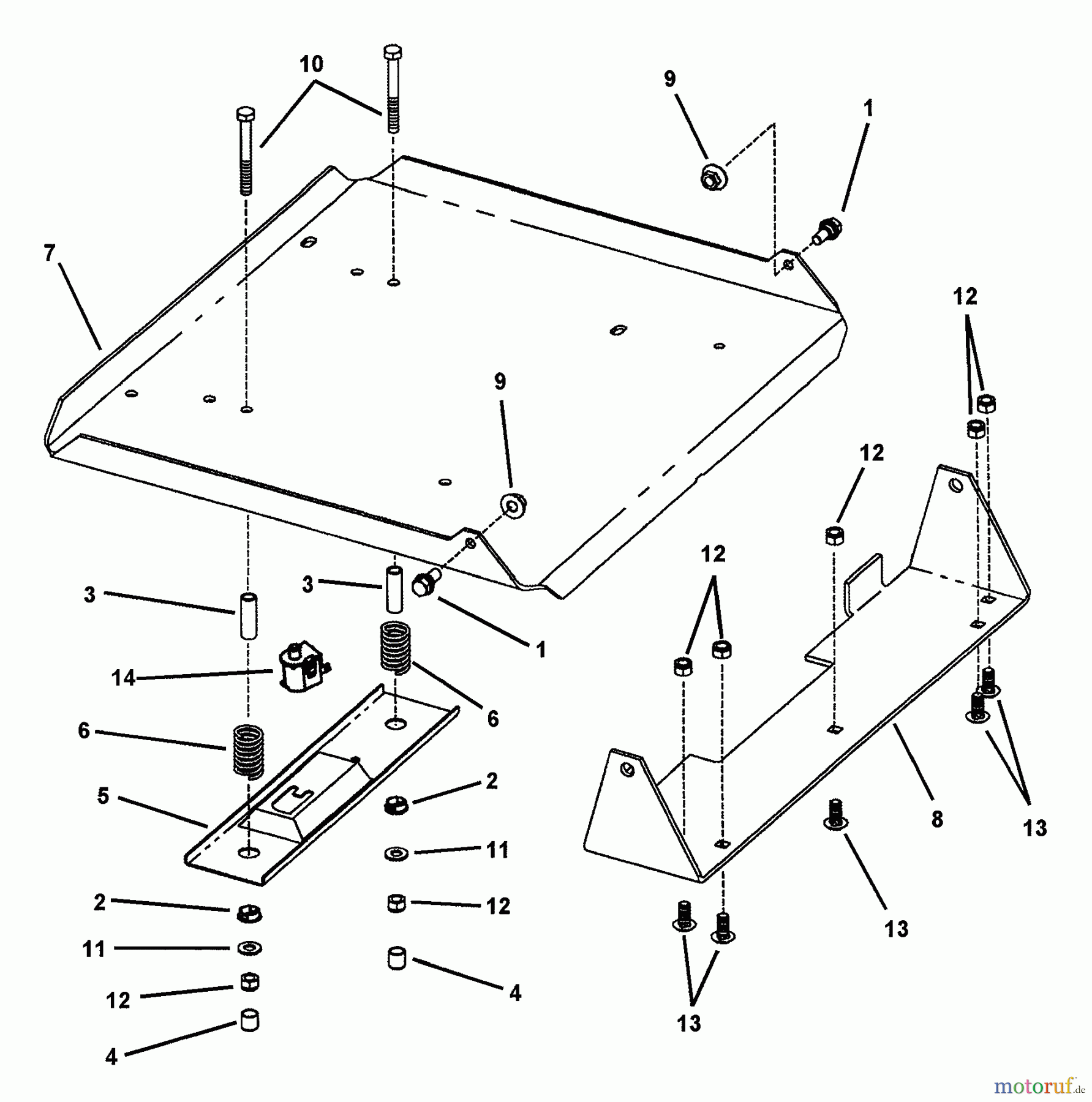  Snapper Nullwendekreismäher, Zero-Turn ZF2301GKU (84576) - Snapper 23 HP Zero-Turn Mower, Kubota, Out Front, Z-Rider Series 1 Seat Support Assembly