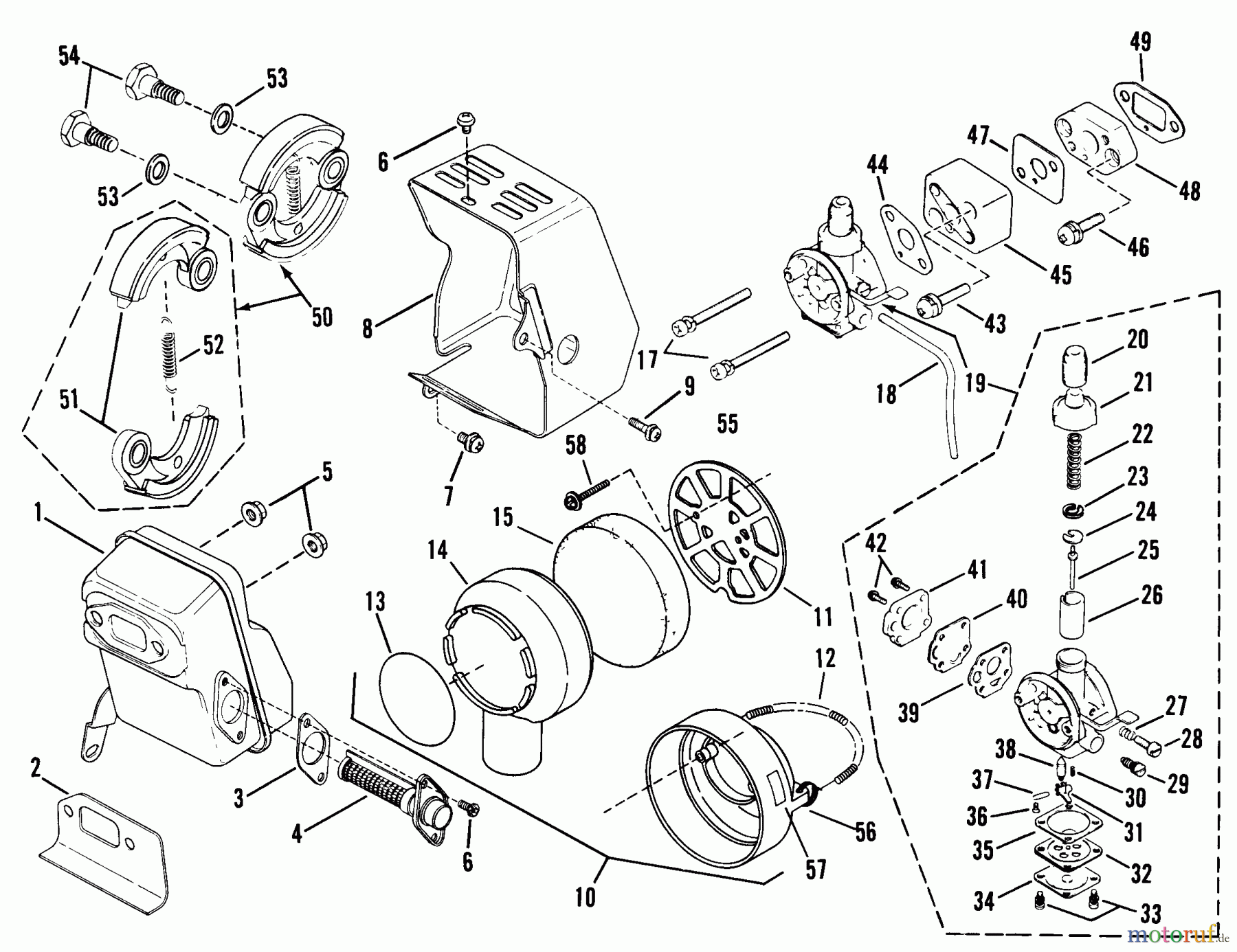  Snapper Trimmer 4150 - Snapper Walk-Behind Trimmer 4150R.T. Engine And Clutch Assembly