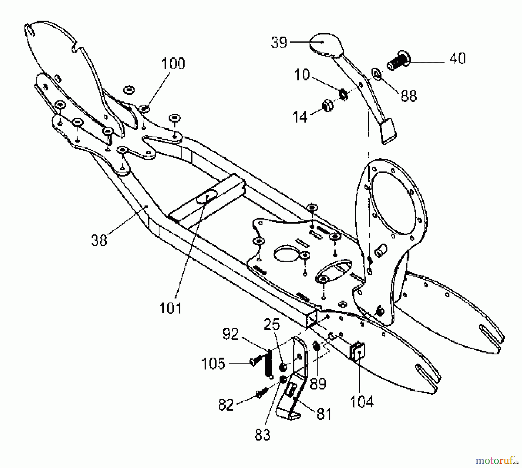  Tanaka Sonstiges PB-SE802 - Tanaka Moby 35cc PowerBoard Frame, Rear Brake & Kick Stand