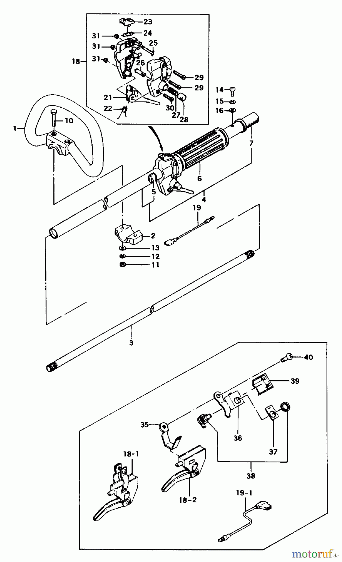  Tanaka Trimmer, Motorsensen TBC-215 - Tanaka Trimmer / Brush Cutter Drive Shaft & Handle