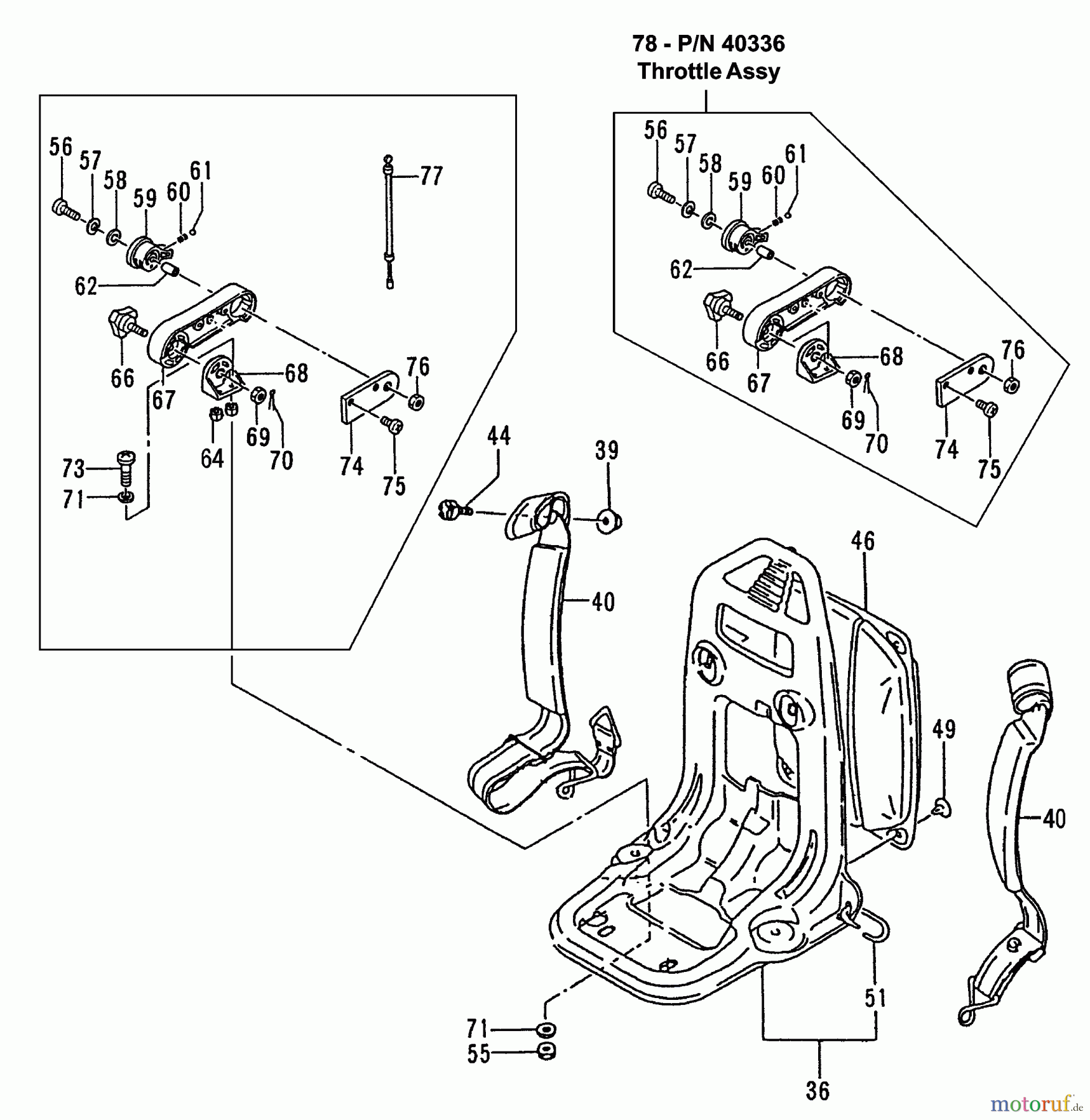  Tanaka Blasgeräte, Sauger, Häcksler, Mulchgeräte TBL-4610 - Tanaka Backpack Blower Frame, Throttle Control