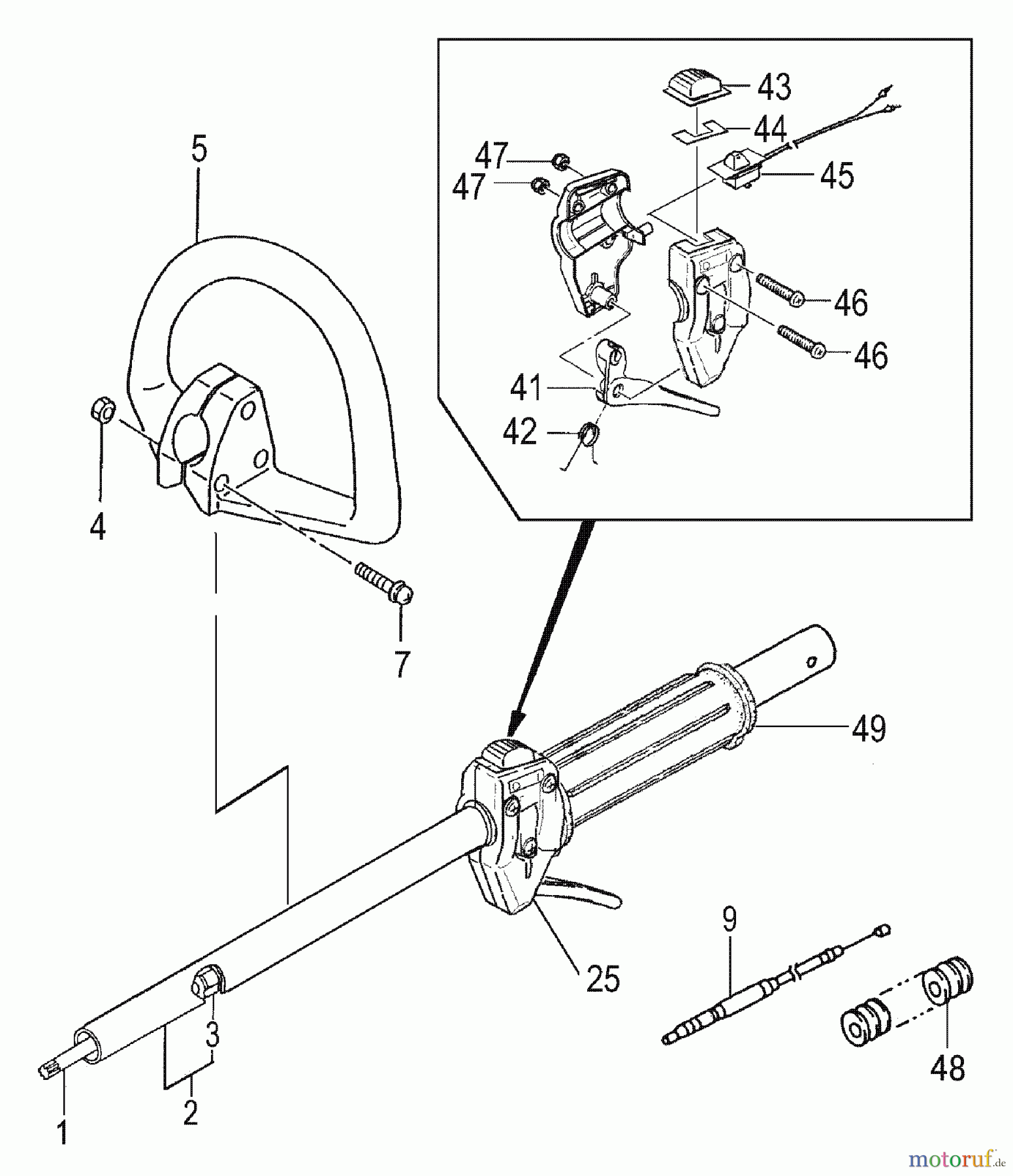  Tanaka Trimmer, Motorsensen TBC-245PF - Tanaka Grass Trimmer Drive Shaft & Front Handle