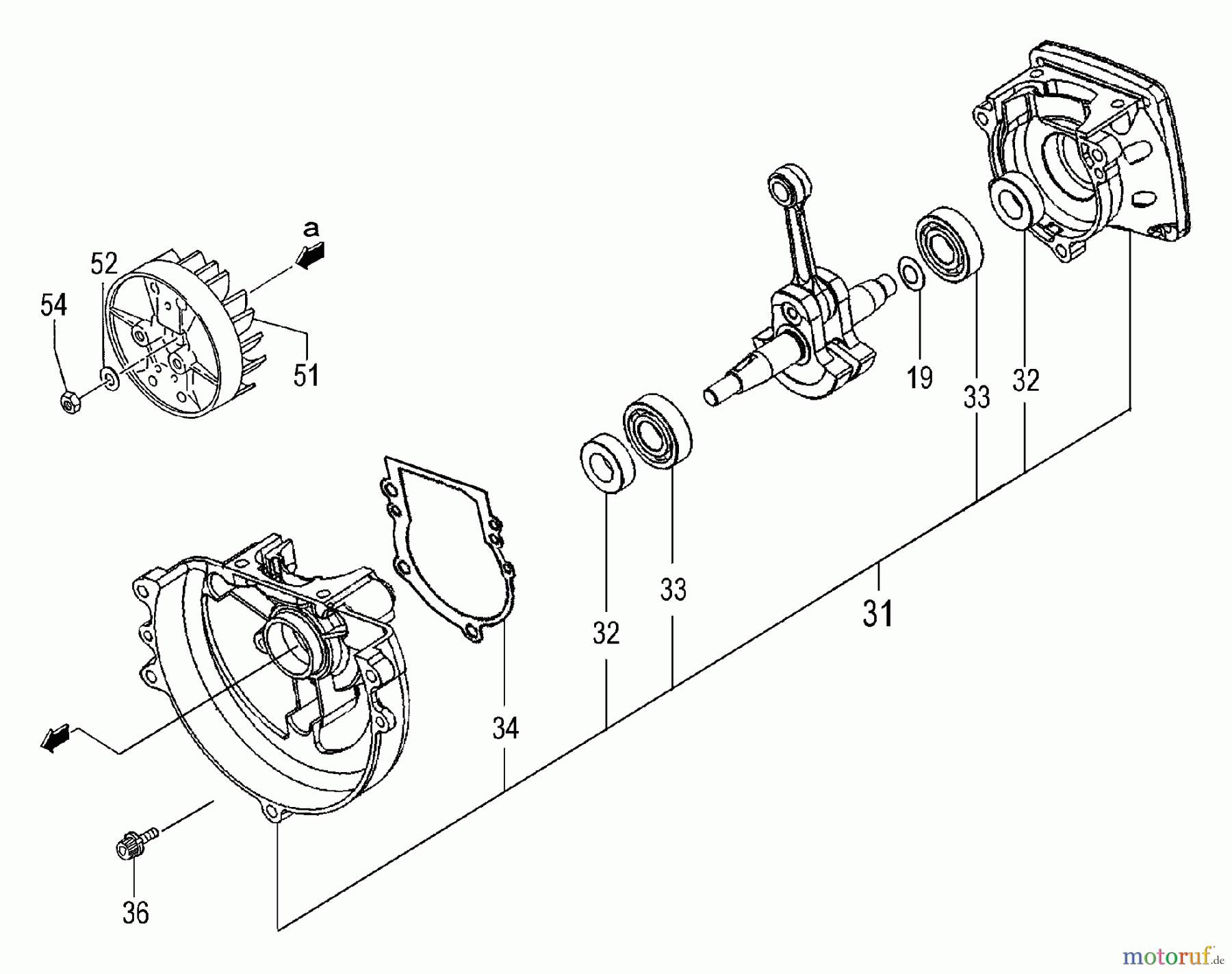  Tanaka Trimmer, Motorsensen TBC-260PF/L - Tanaka Grass Trimmer Crankcase & Flywheel