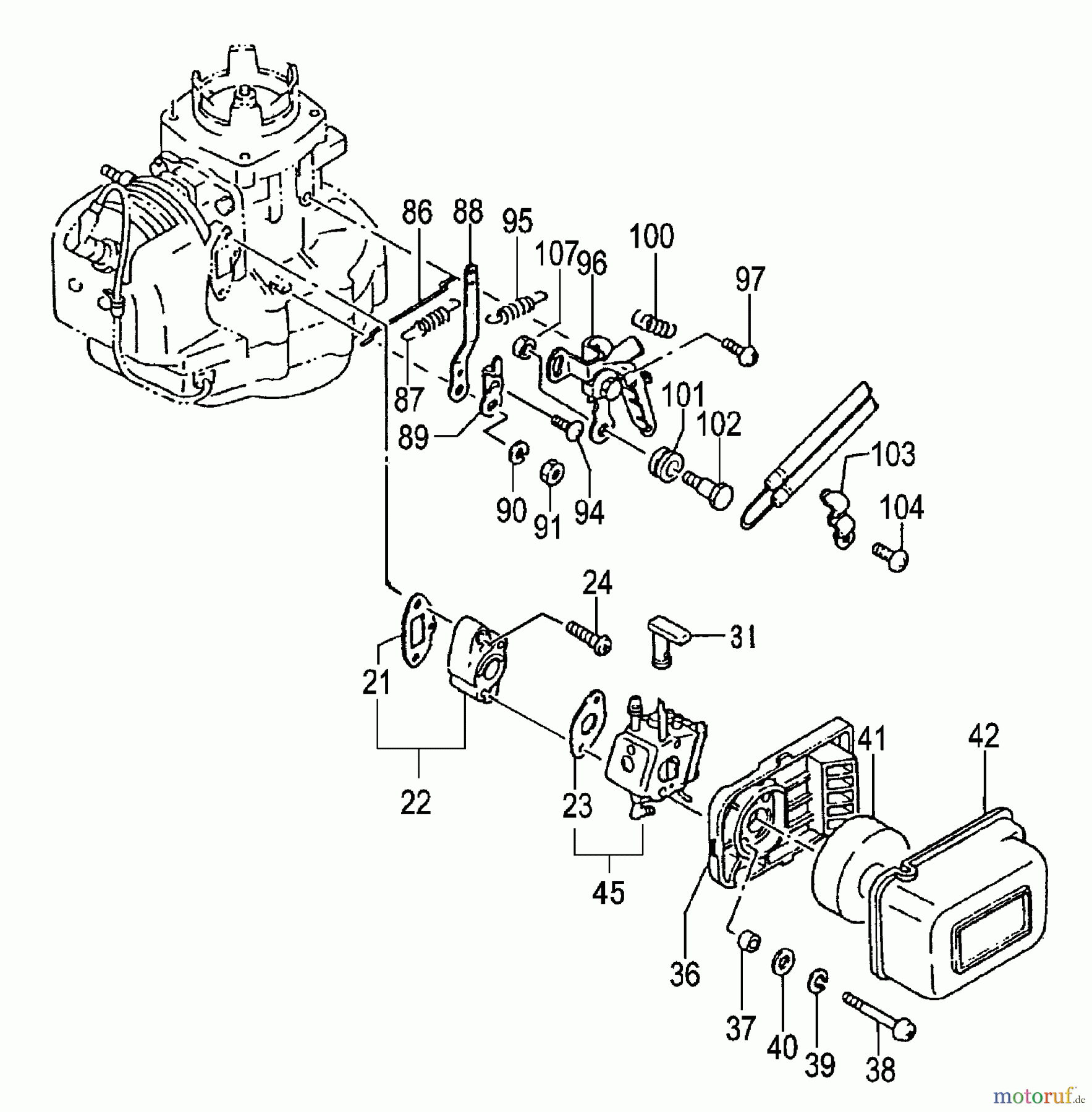  Tanaka Erdbohrer TEA-500 - Tanaka Power Auger Carburetor & Governor