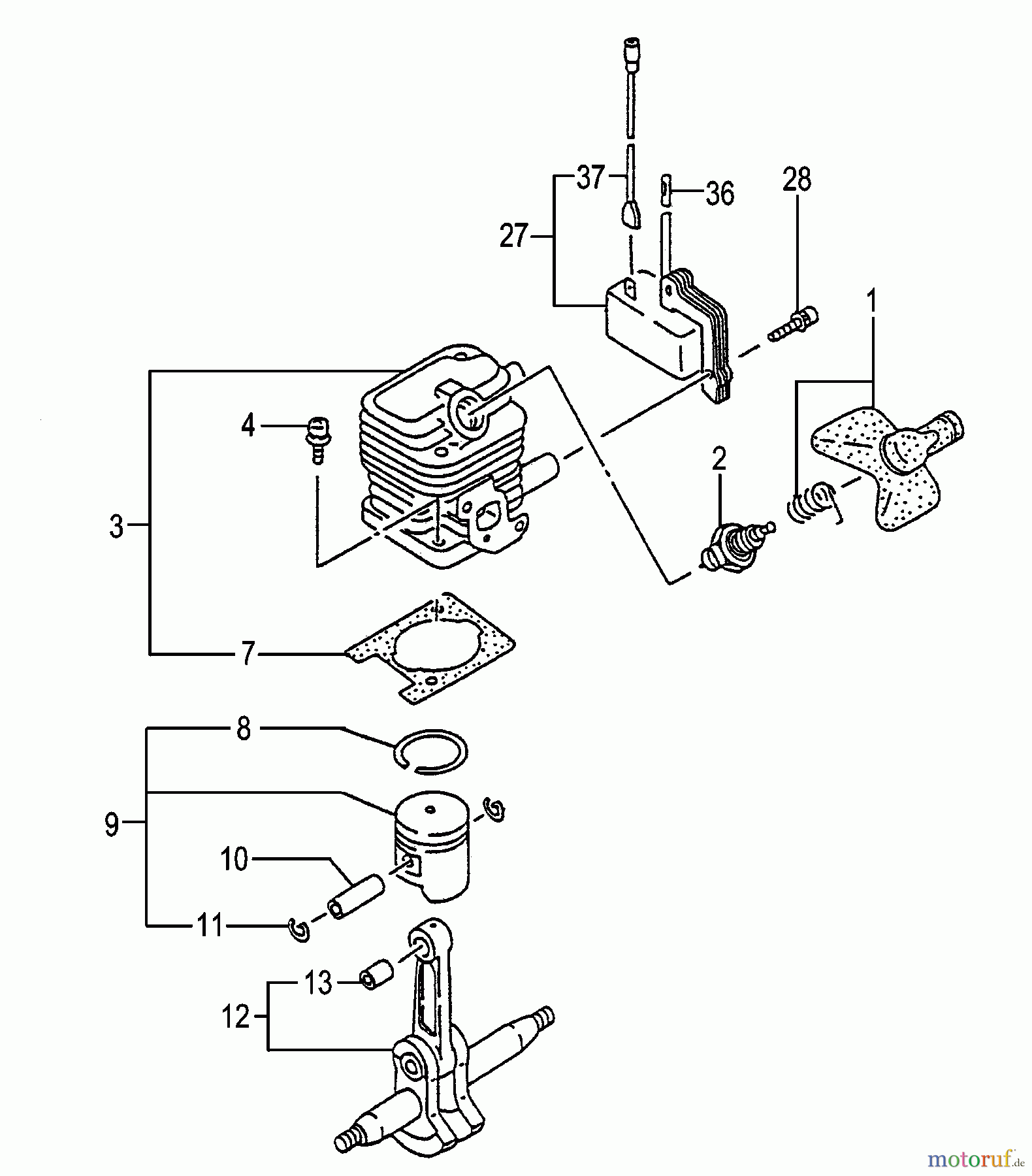  Tanaka Erdbohrer TED-210 - Tanaka Gas Drill Engine / Cylinder, Piston, Crankshaft