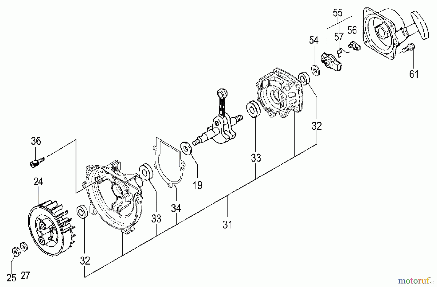  Tanaka Motoren PF-3300 - Tanaka Utility / Scooter Engine Crankcase, Flywheel, Ignition