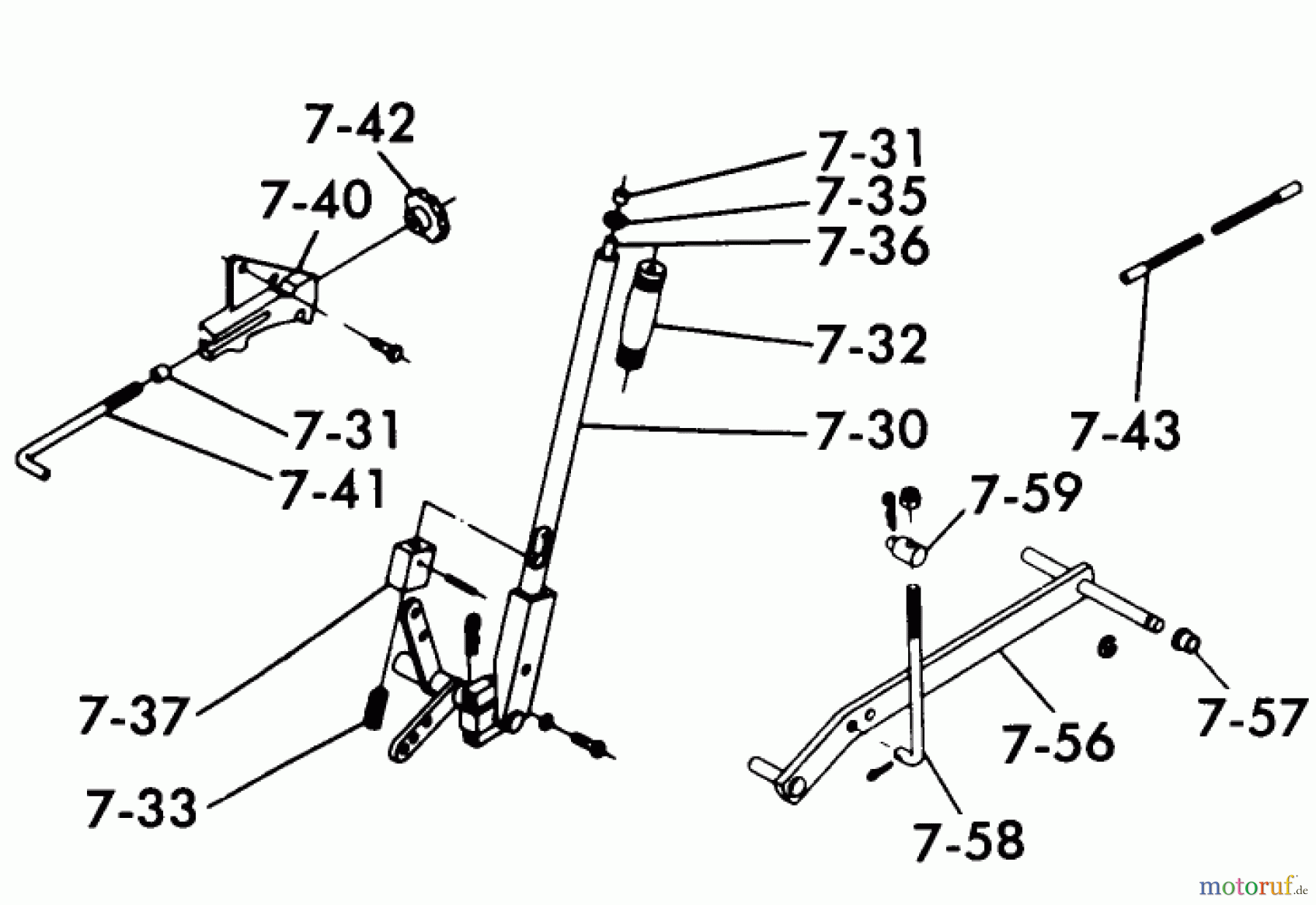  Toro Neu Mowers, Lawn & Garden Tractor Seite 1 1-0481 (C-160) - Toro C-160 Automatic Tractor, 1975 7.030 LIFT LINKAGE (FIG. 7B)