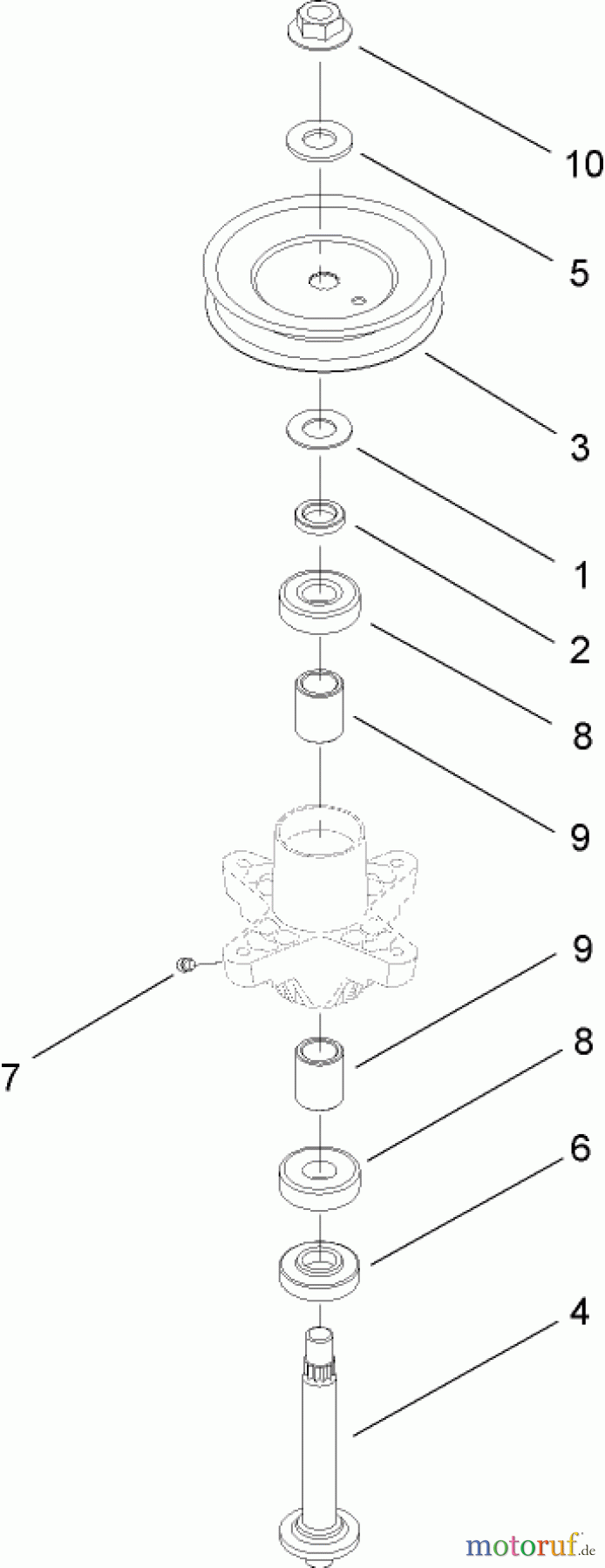  Toro Neu Mowers, Lawn & Garden Tractor Seite 1 13AP60RP744 (LX500) - Toro LX500 Lawn Tractor, 2006 (1A096B50000-) SPINDLE ASSEMBLY NO. 112-0370