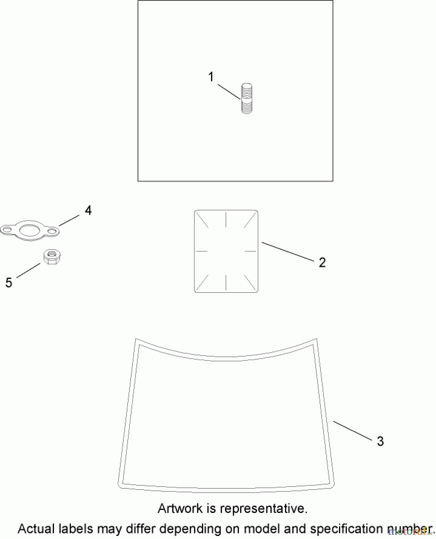  Toro Neu Mowers, Lawn & Garden Tractor Seite 1 13AP62RP544 (SL500) - Toro SL500 Super Lawn Tractor, 2007 (1B157H20701-) EXHAUST STUD, GASKET AND DECAL ASSEMBLY KOHLER SV720-0011