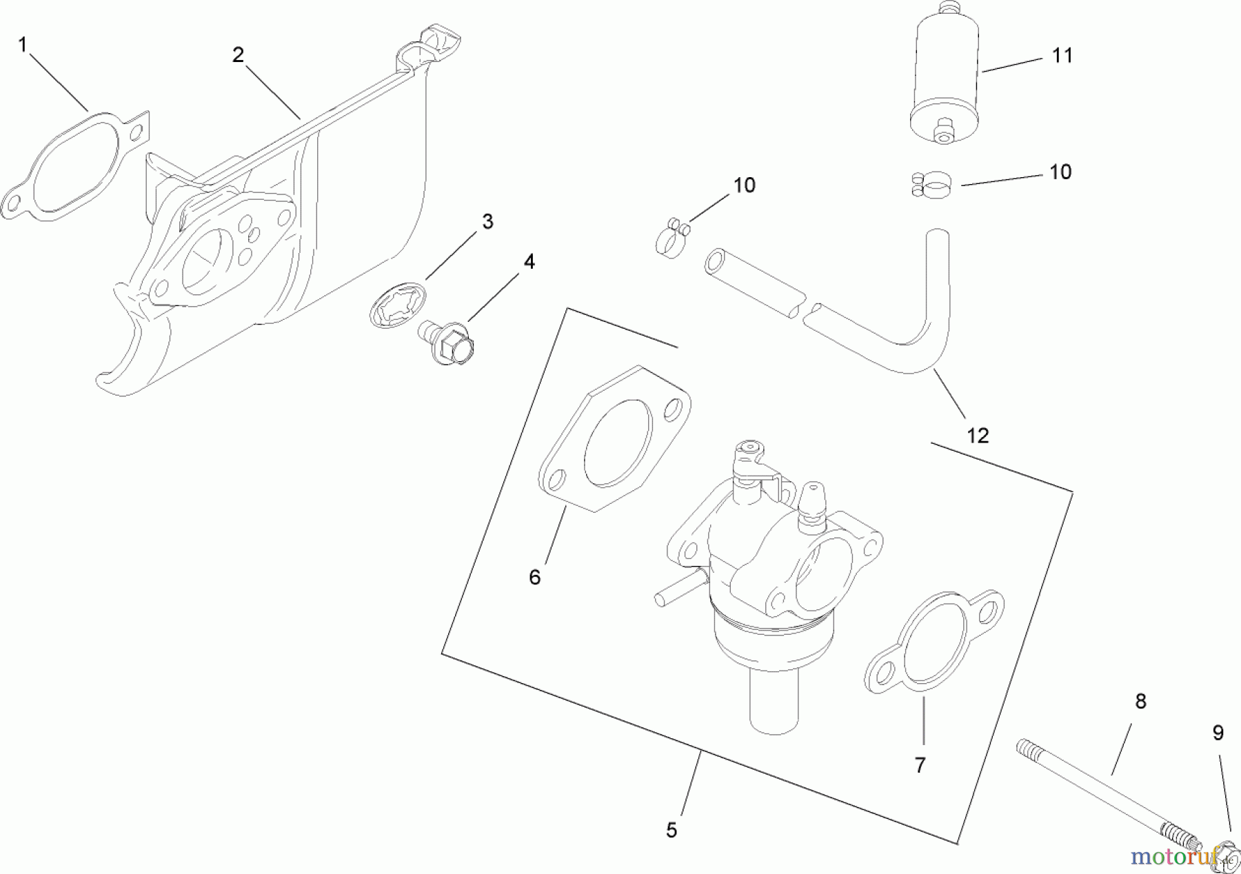  Toro Neu Mowers, Lawn & Garden Tractor Seite 1 13AX60RH744 (LX460) - Toro LX460 Lawn Tractor, 2006 (1A056B50000-) FUEL SYSTEM ASSEMBLY KOHLER SV600-0018