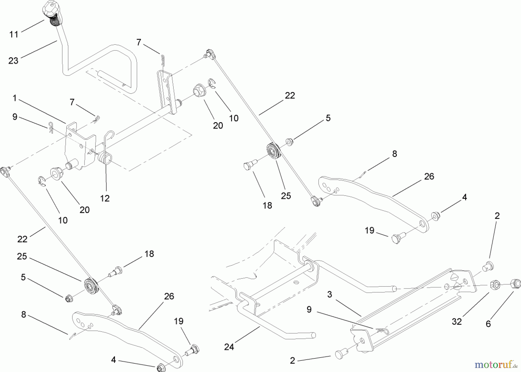  Toro Neu Mowers, Lawn & Garden Tractor Seite 1 13AX61RH544 (LX465) - Toro LX465 Lawn Tractor, 2007 (SN 1A117H10393-) DECK LIFT ARM ASSEMBLY