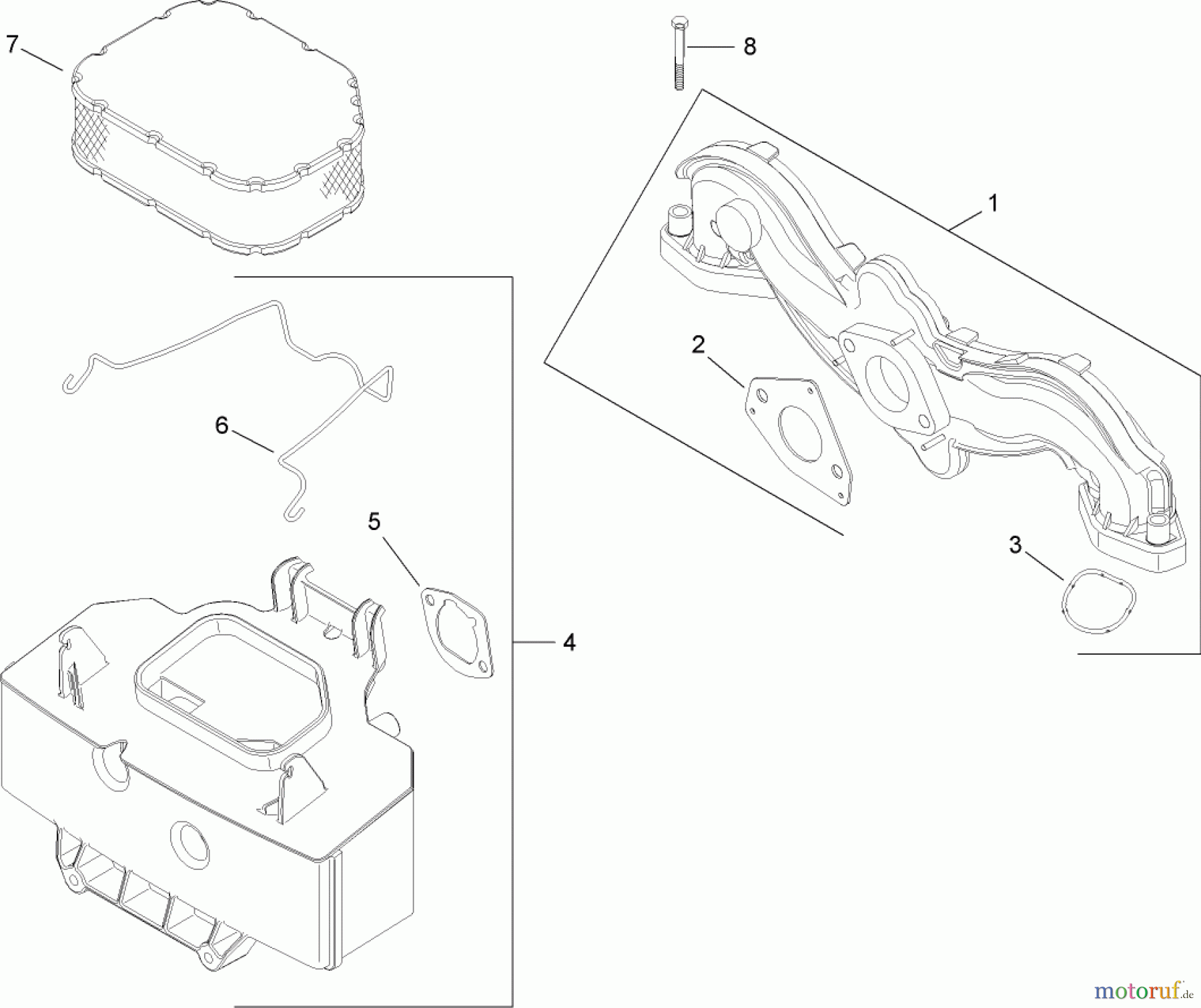  Toro Neu Mowers, Lawn & Garden Tractor Seite 1 14AK81RK544 (GT2300) - Toro GT2300 Garden Tractor, 2006 (1A186H30000-) AIR INTAKE AND FILTRATION ASSEMBLY KOHLER SV735-0011