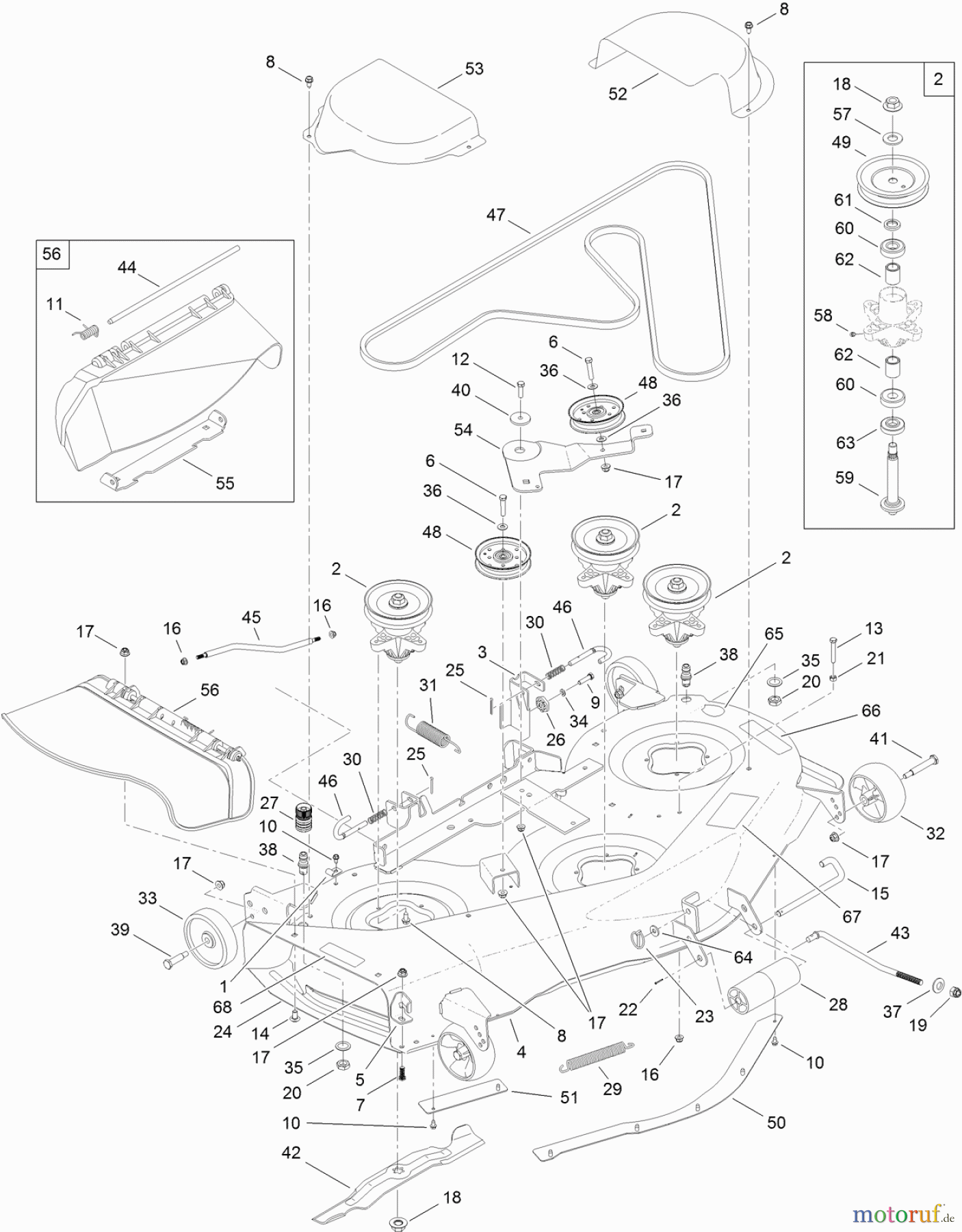  Toro Neu Mowers, Lawn & Garden Tractor Seite 1 14AQ94RP848 (GT2200) - Toro GT2200 Garden Tractor, 2011 (1-1) 50 INCH DECK ASSEMBLY