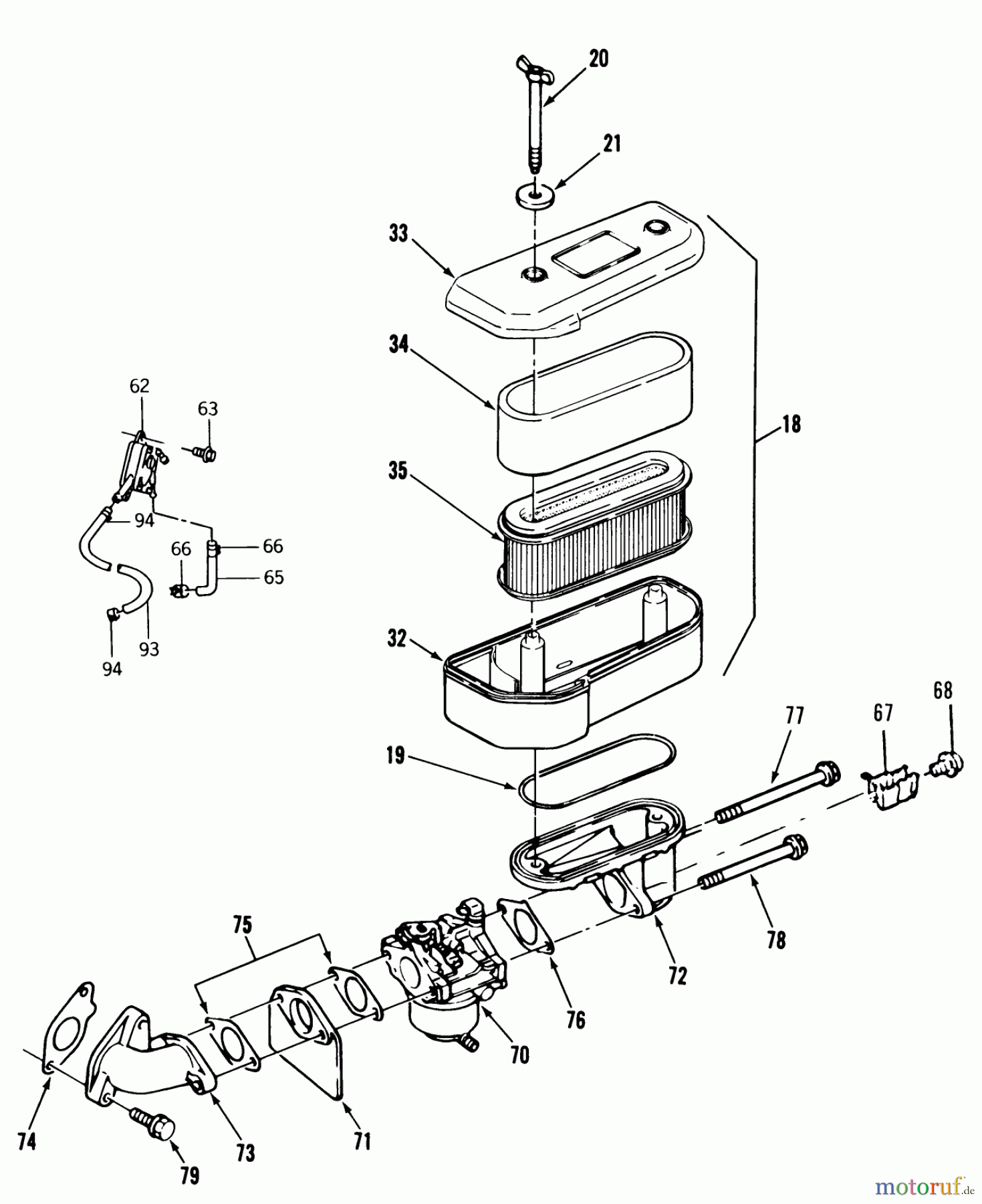  Toro Neu Mowers, Lawn & Garden Tractor Seite 1 22-13KE01 (252-H) - Toro 252-H Tractor, 1988 AIR FILTER & CARBURETOR