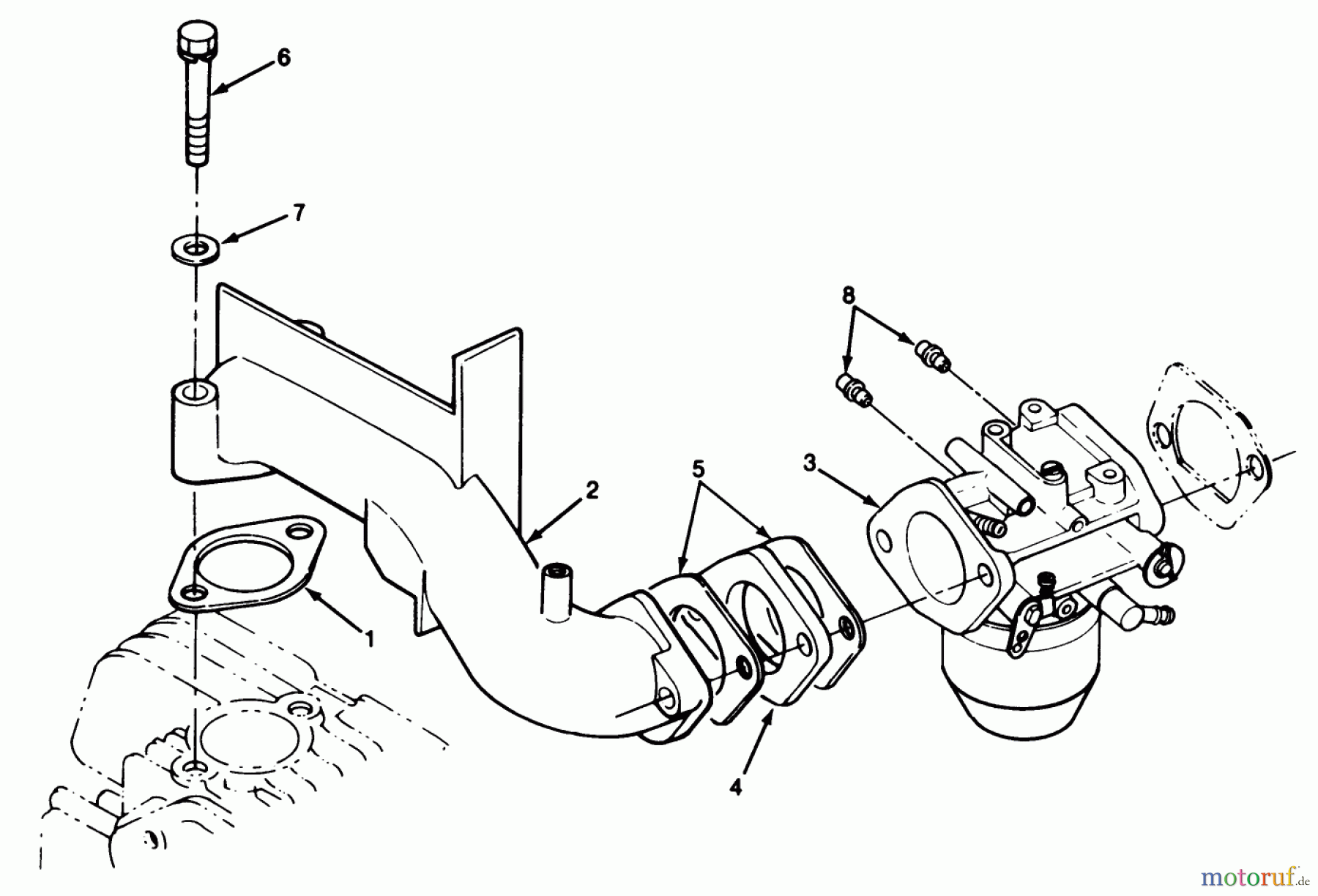  Toro Neu Mowers, Lawn & Garden Tractor Seite 1 22-14O502 (244-5) - Toro 244-5 Yard Tractor, 1992 (2000001-2999999) 14HP ENGINE CARBURETOR ASSEMBLY